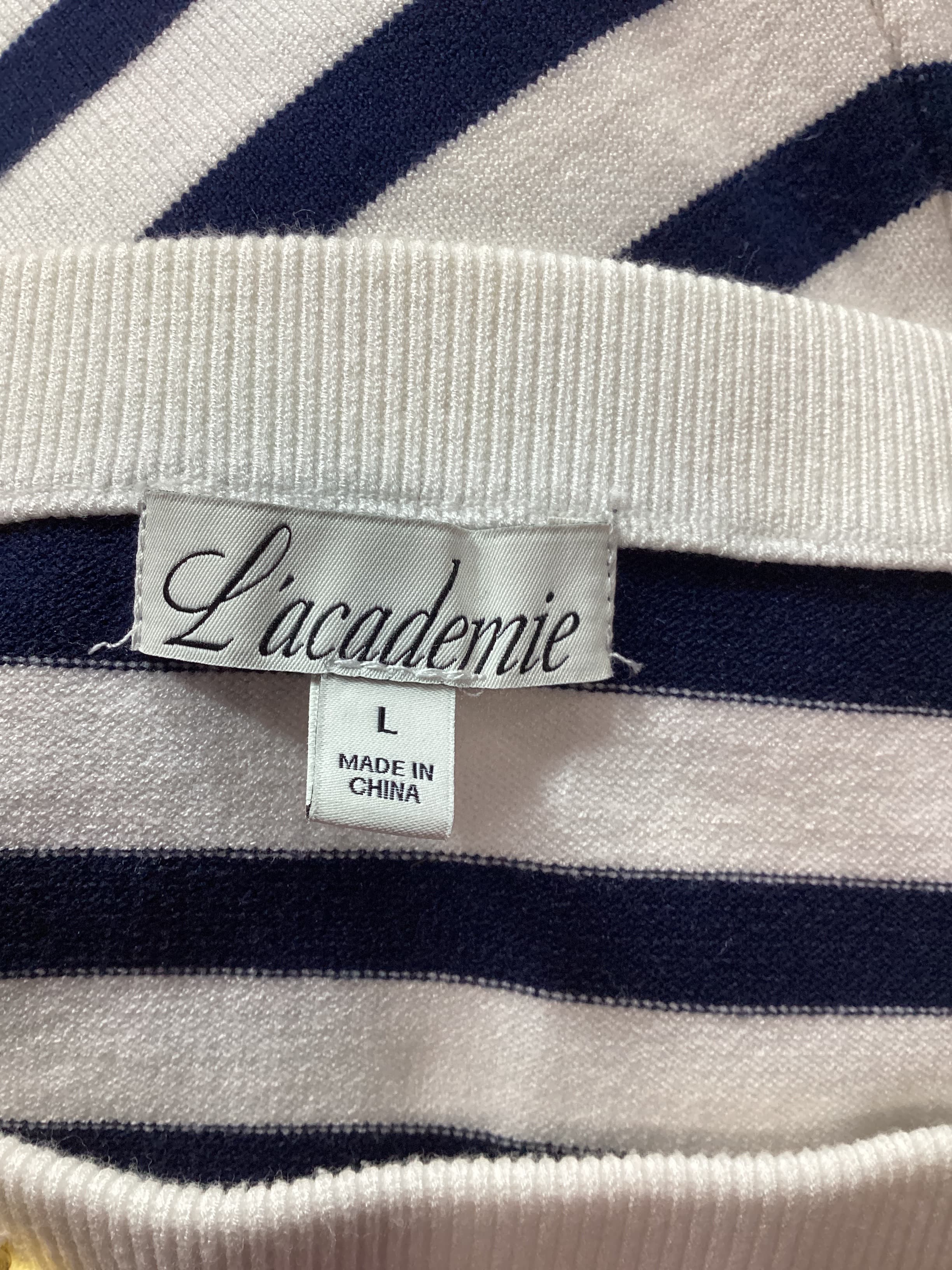 L'academie By Marianna Addison Striped Dress In Navy & White - Image 4