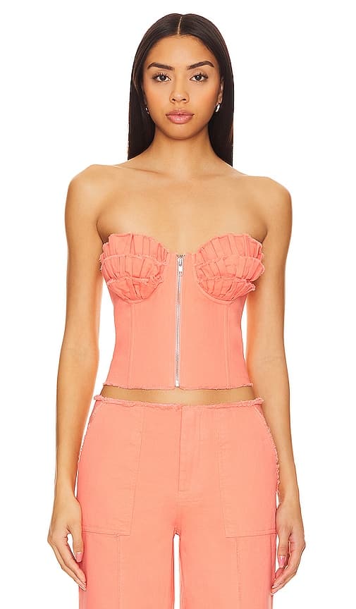 Lovers And Friends X Anja Dujakovi_ Bruna Bustier Top In Soft Orange - Image 1