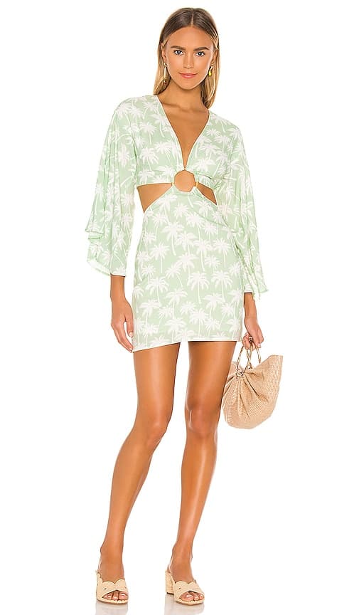 Maysa Kimono Dress In Palm Tree Print - Image 1