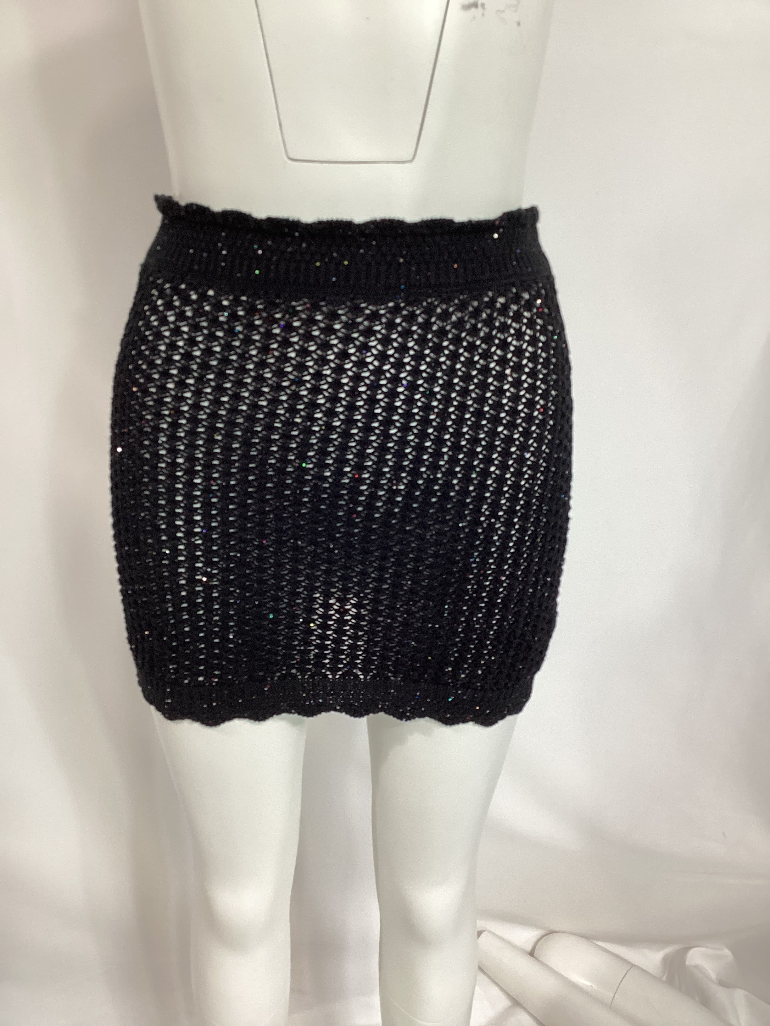 Renata Knit Shimmer Skirt In Black - Image 3