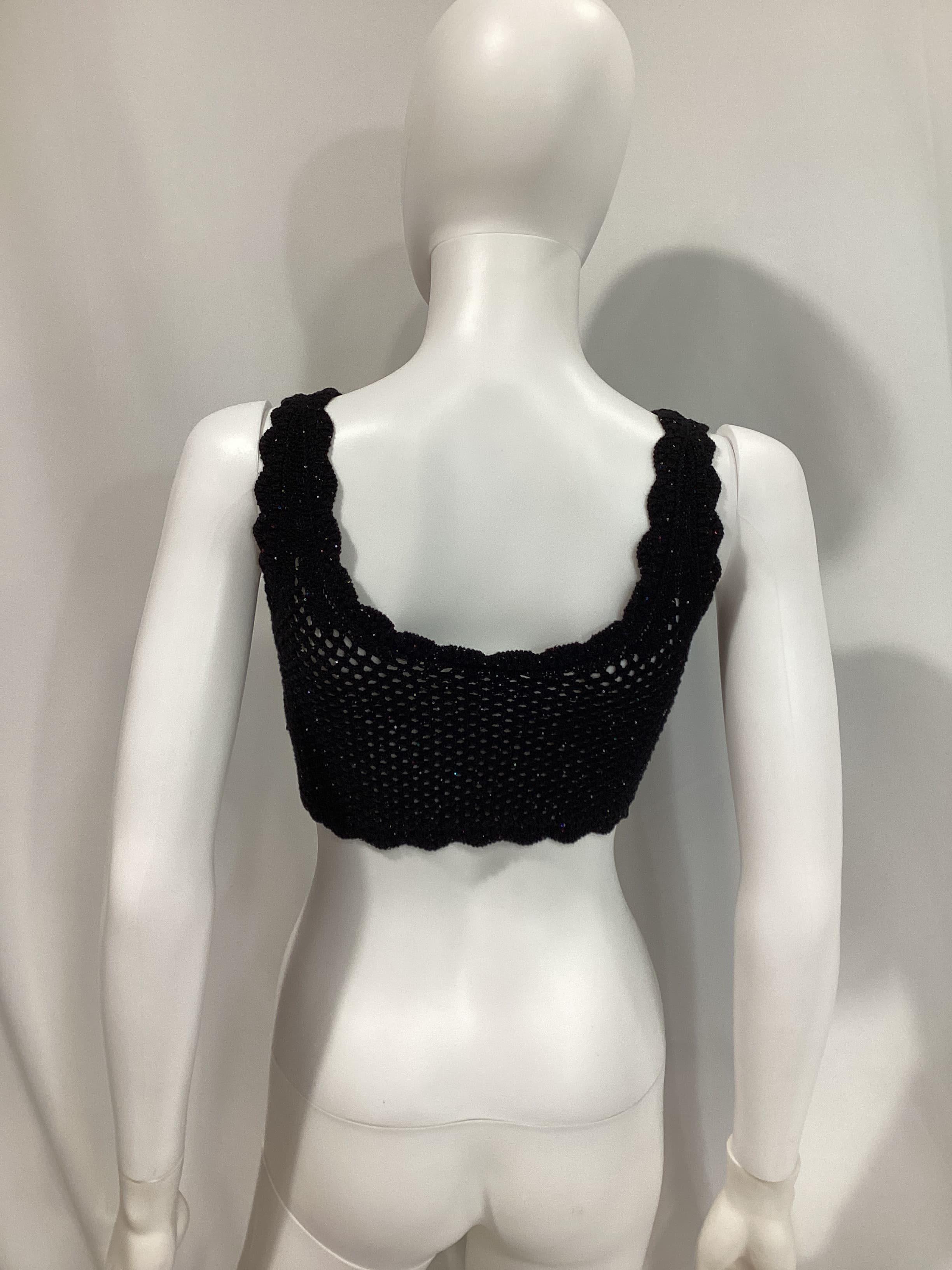 Renata Knit Shimmer Top In Black - Image 2