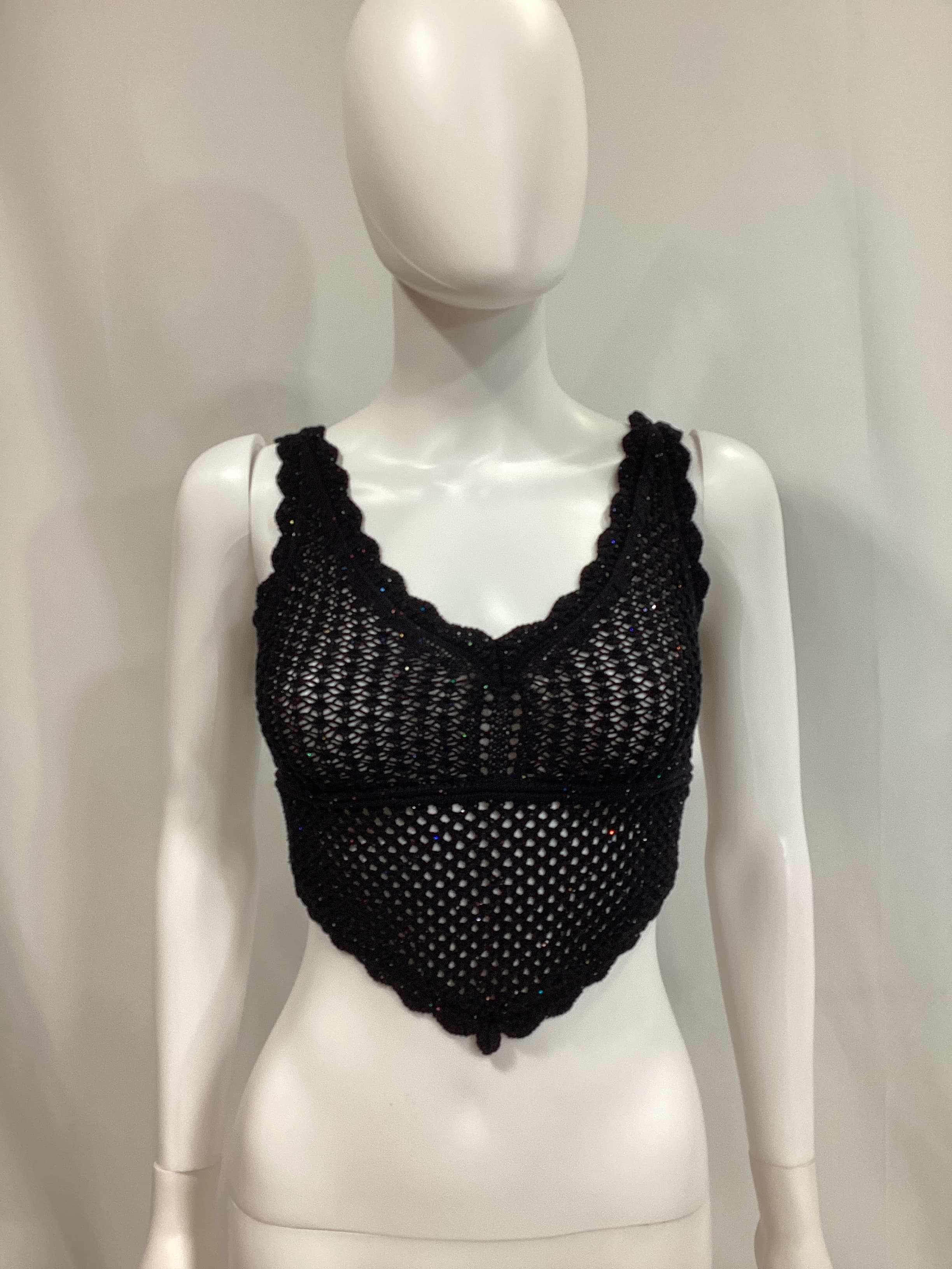Renata Knit Shimmer Top In Black - Image 4