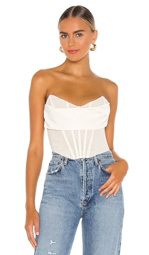 Hailee Bustier Top In Ivory - Image 1