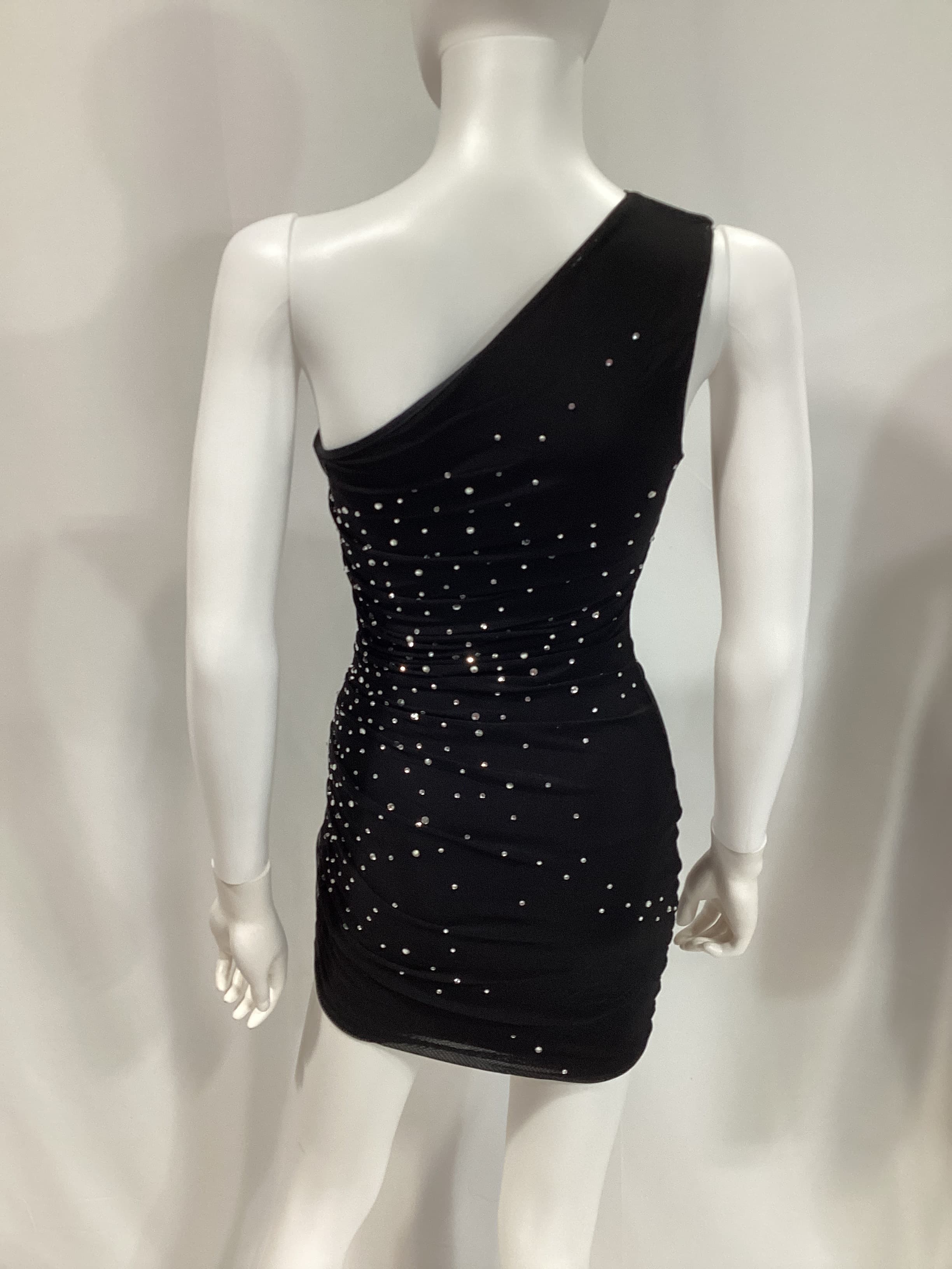 Mila Embellished Mini Dress In Black - Image 3