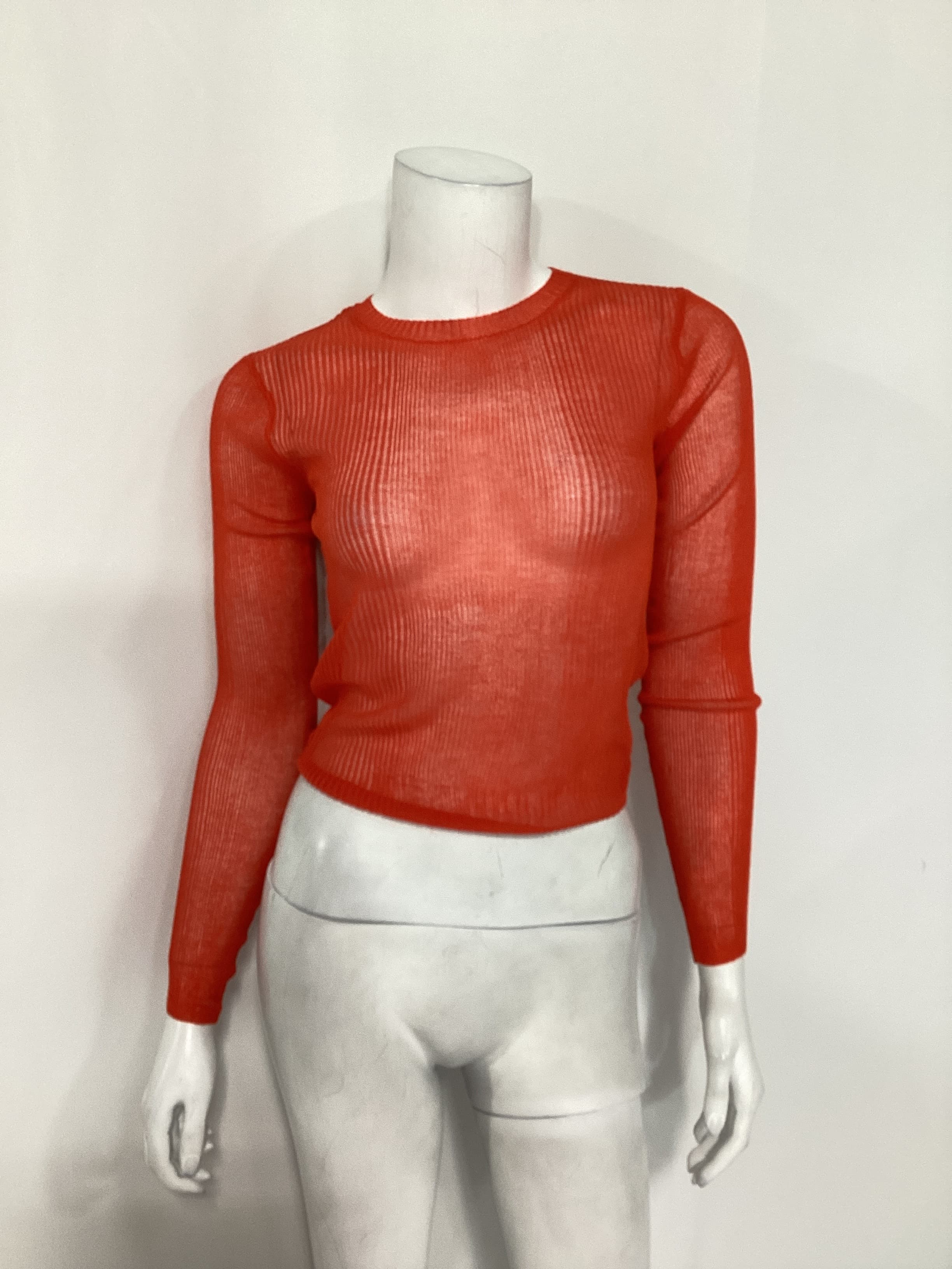 Jess Sheer Top In Blood Orange - Image 2