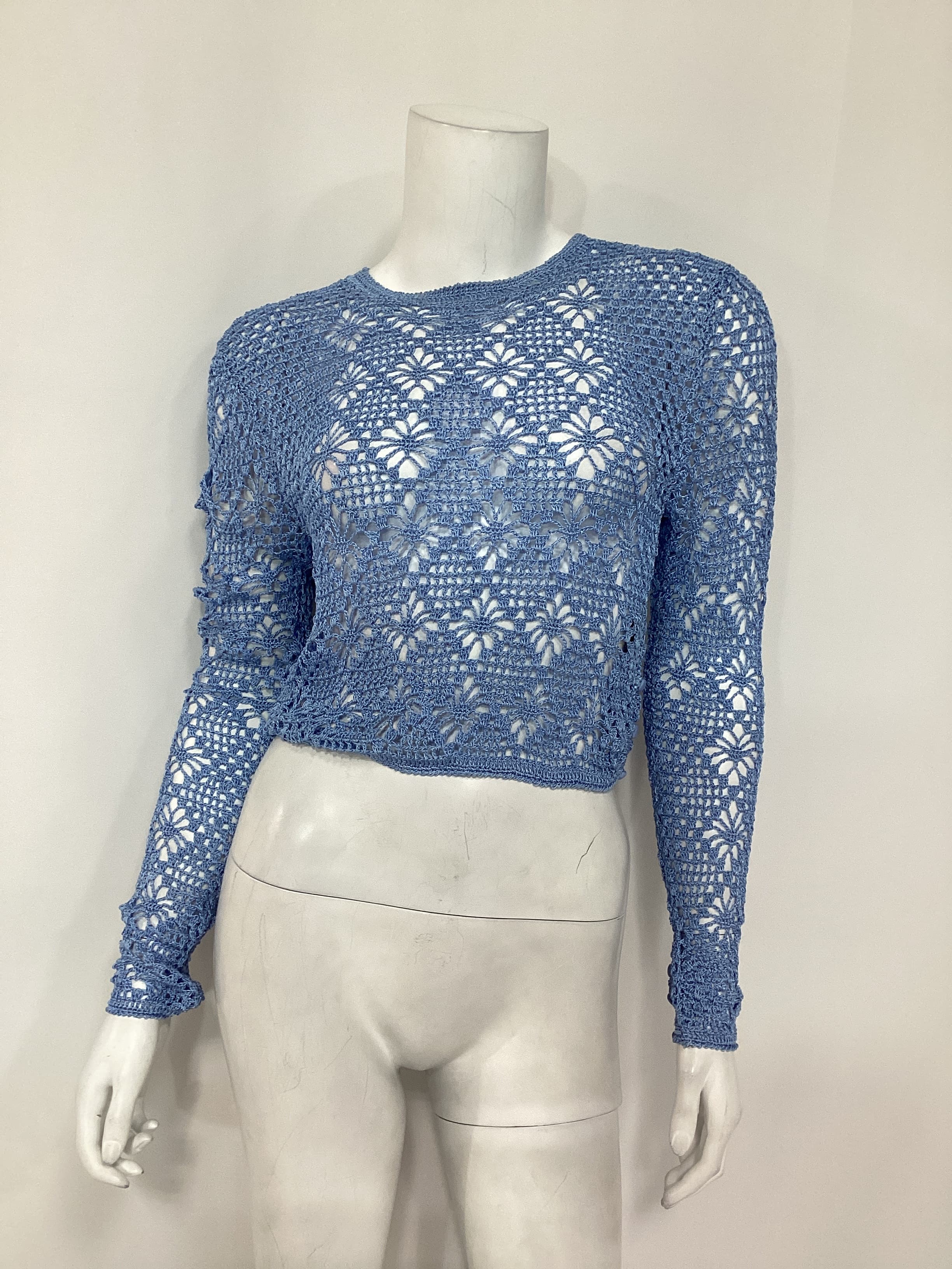 Parley Crochet Top In Sky Blue - Image 2