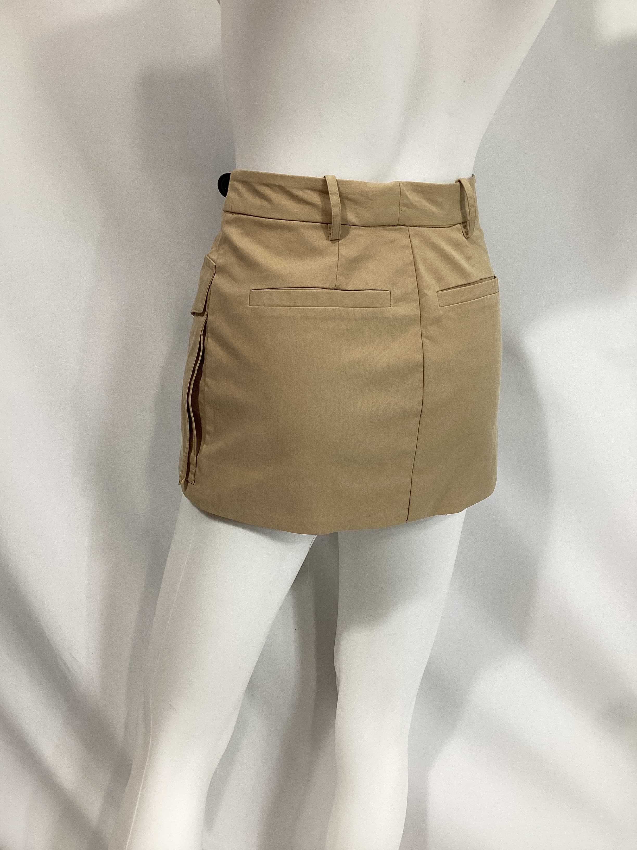 Sabato Utility Micro Mini Skirt In Tan - Image 2