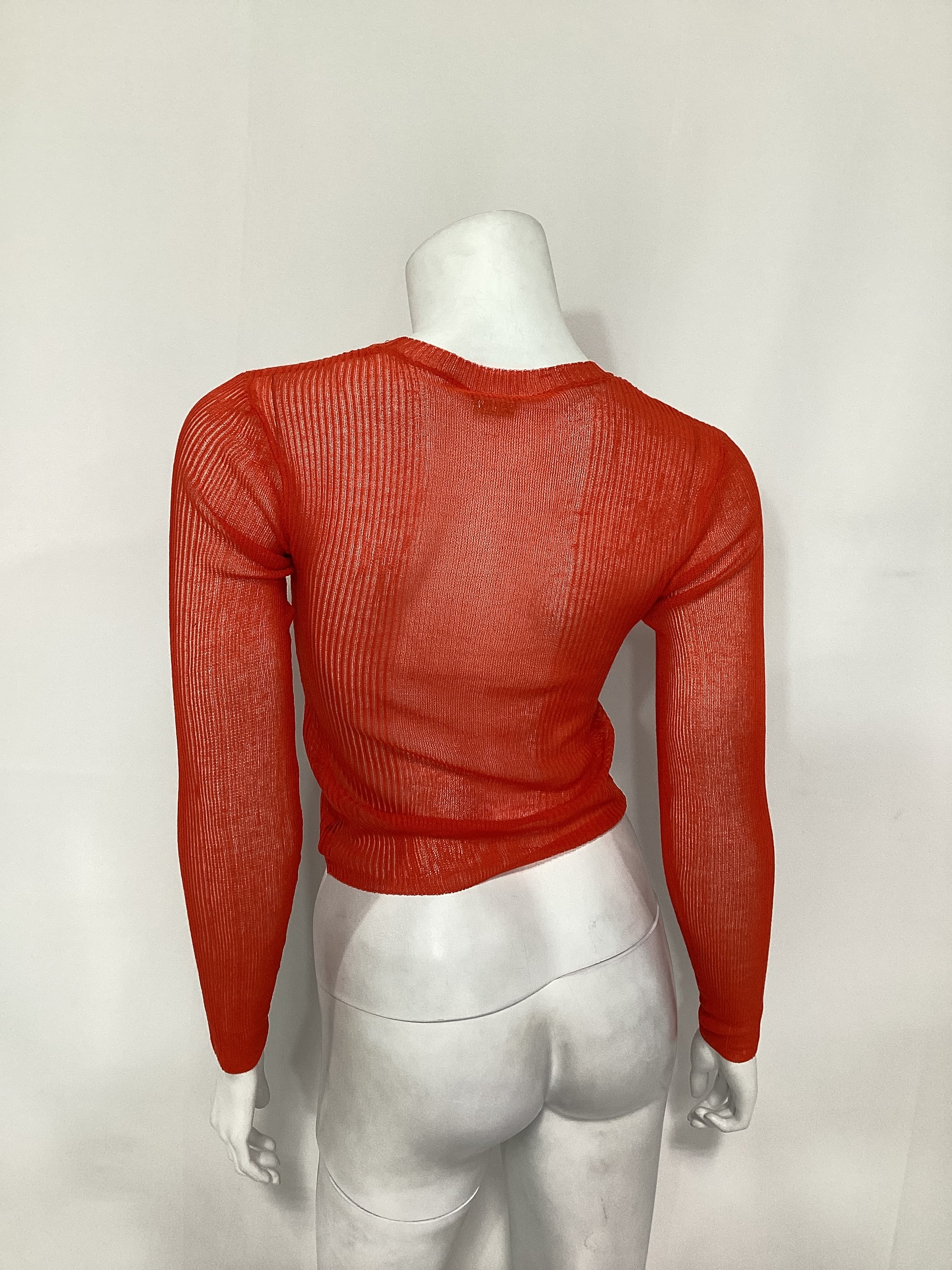 Jess Sheer Top In Blood Orange - Image 3