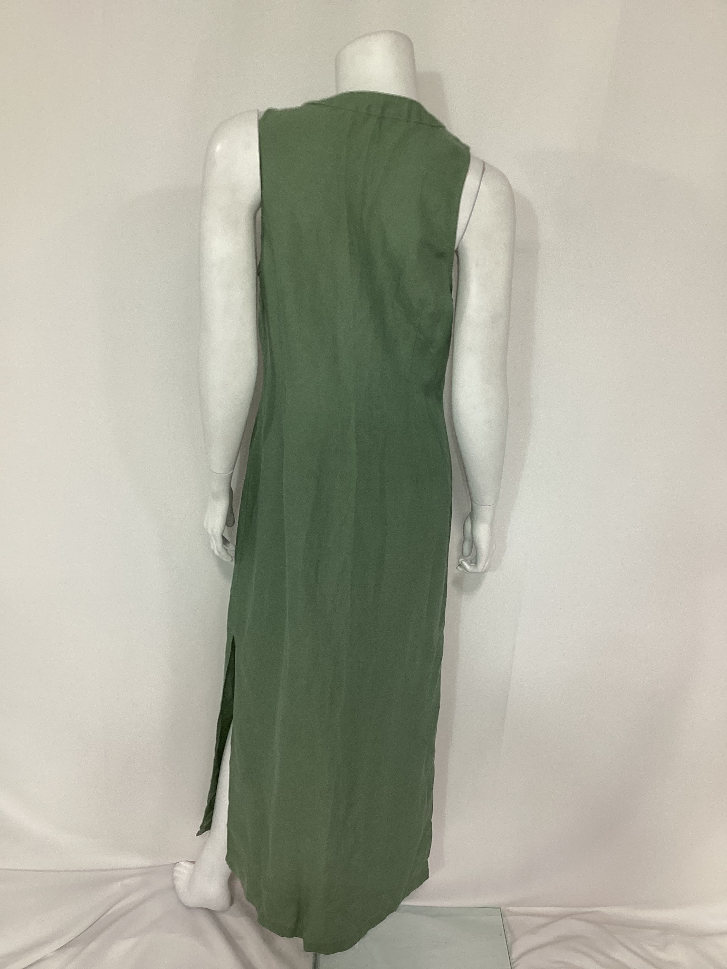Air Linen Button Down Maxi Dress In Sea Spray - Image 3