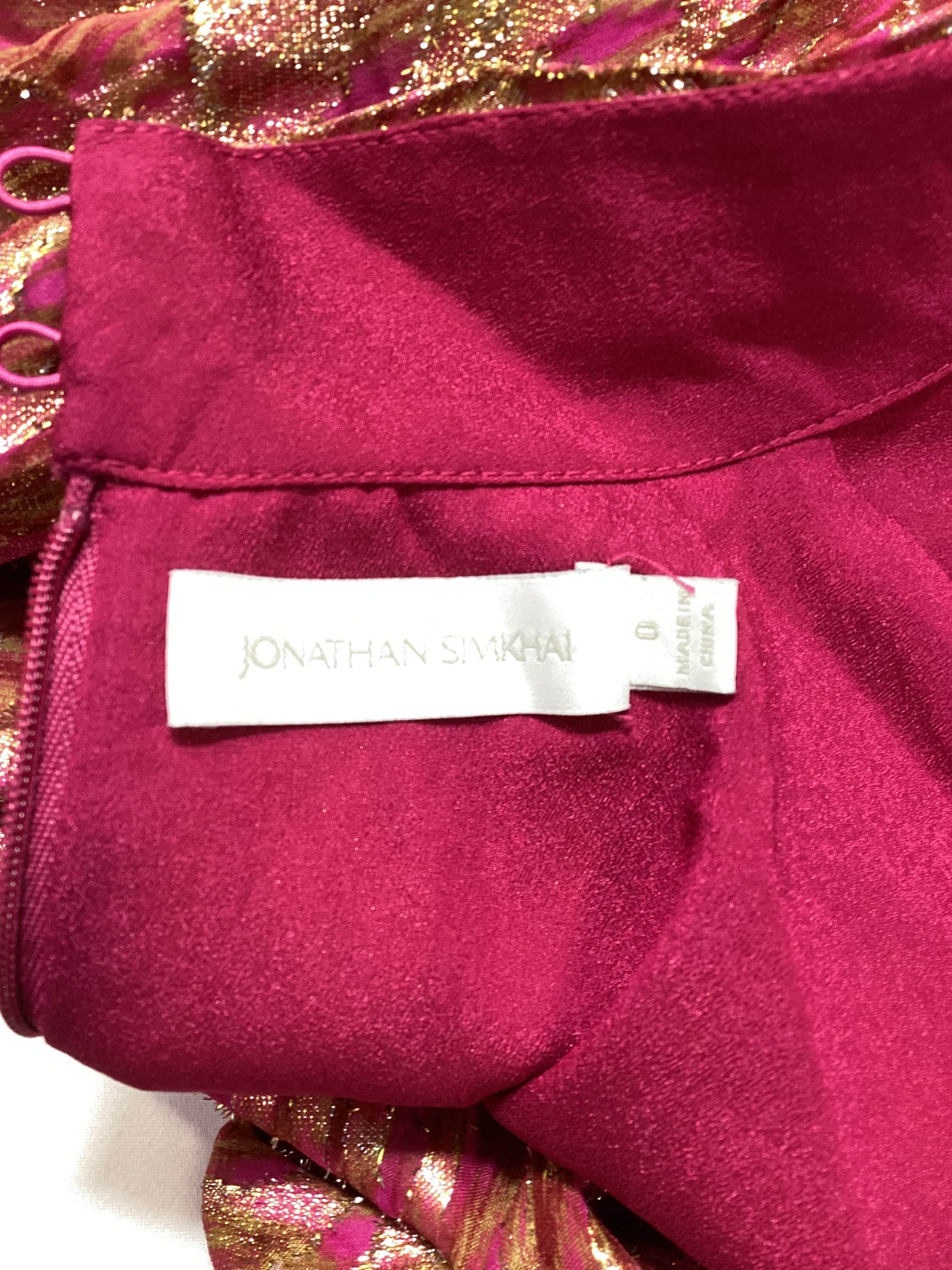 Halen Mock Neck Mini Dress In Bougainvillea Metallic Moire - Image 3