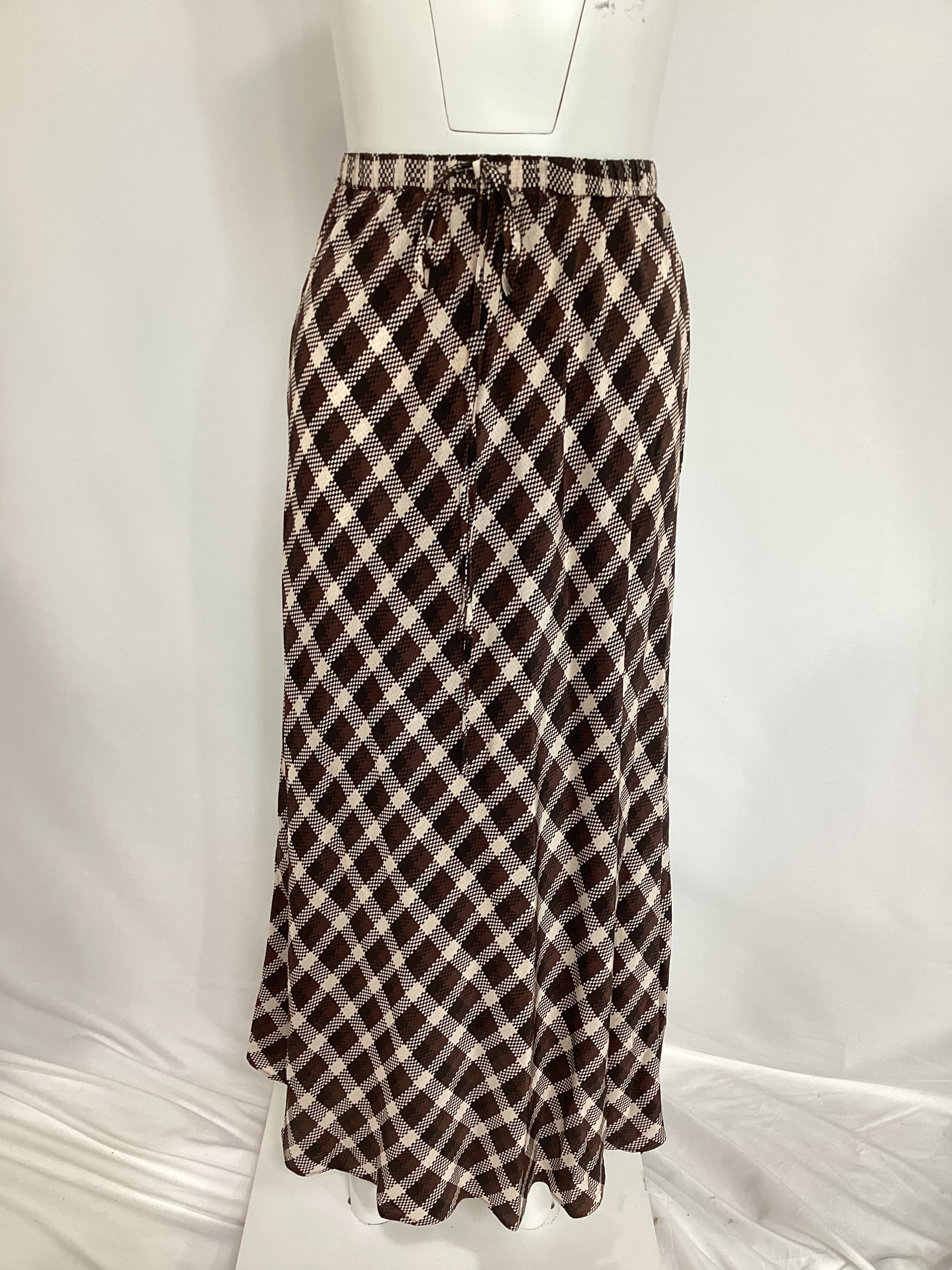 Chiara Drawstring Skirt In Basket Weave Check - Image 2