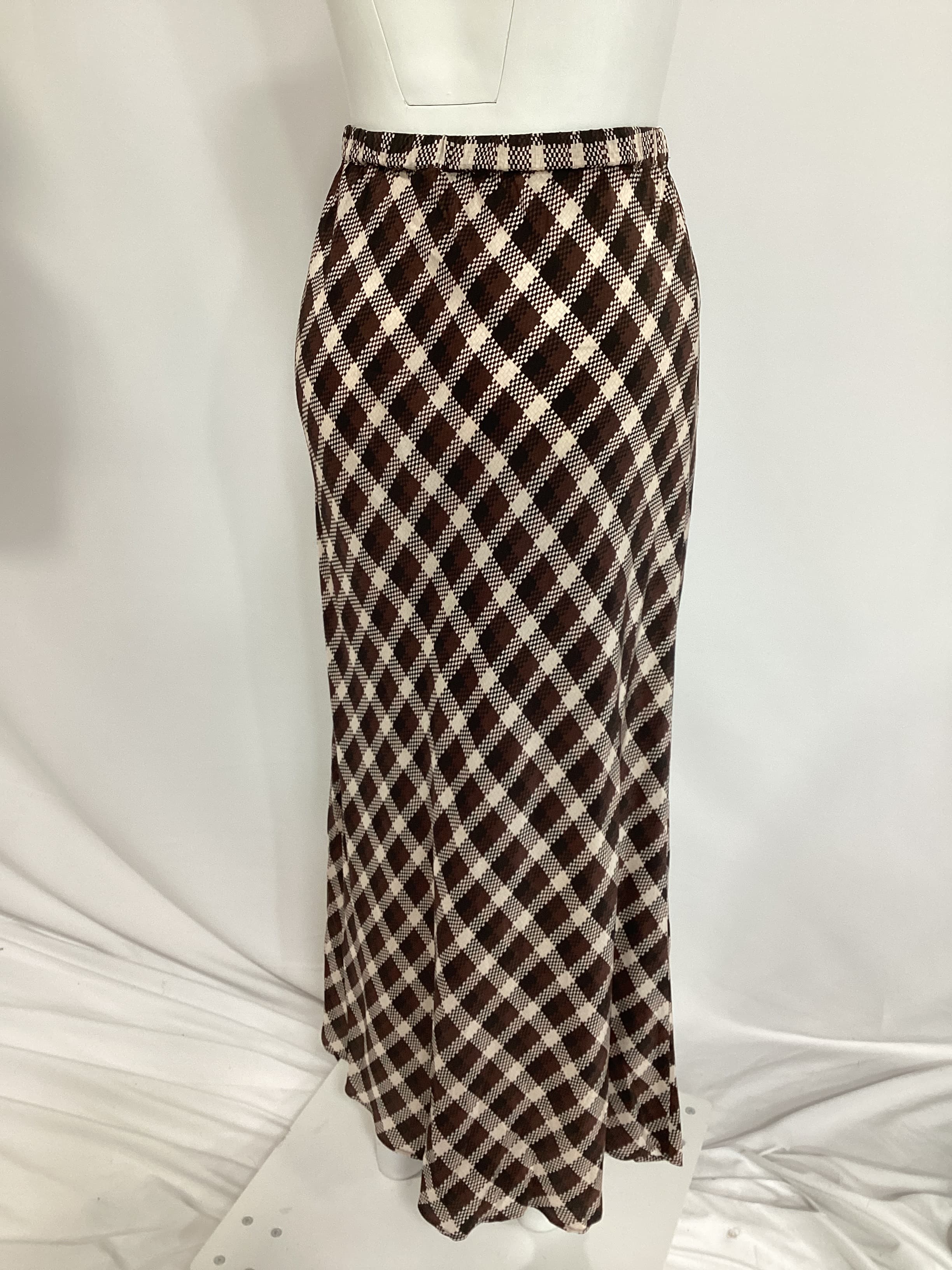 Chiara Drawstring Skirt In Basket Weave Check - Image 4