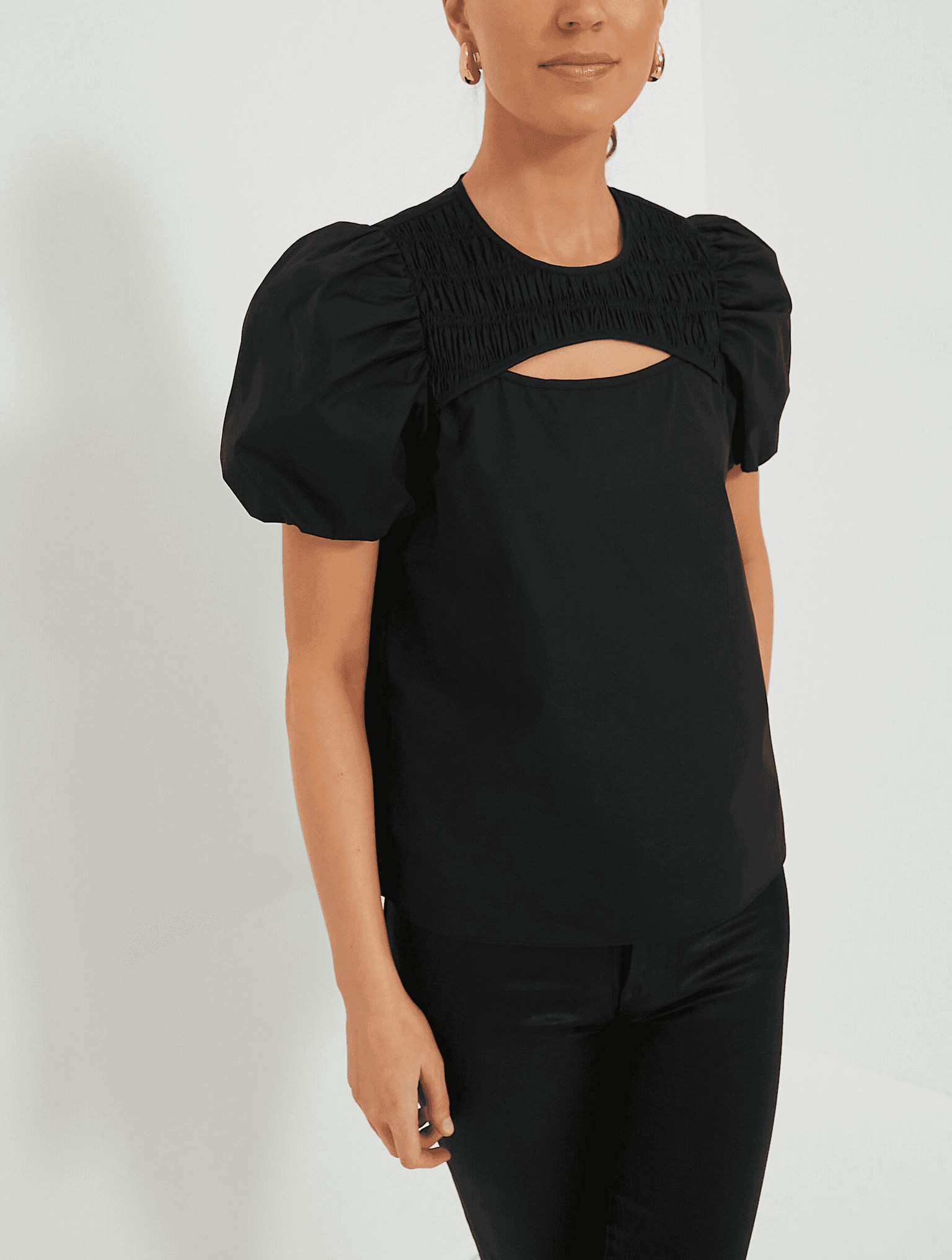 Black Keyhole Birdie Blouse - Image 1