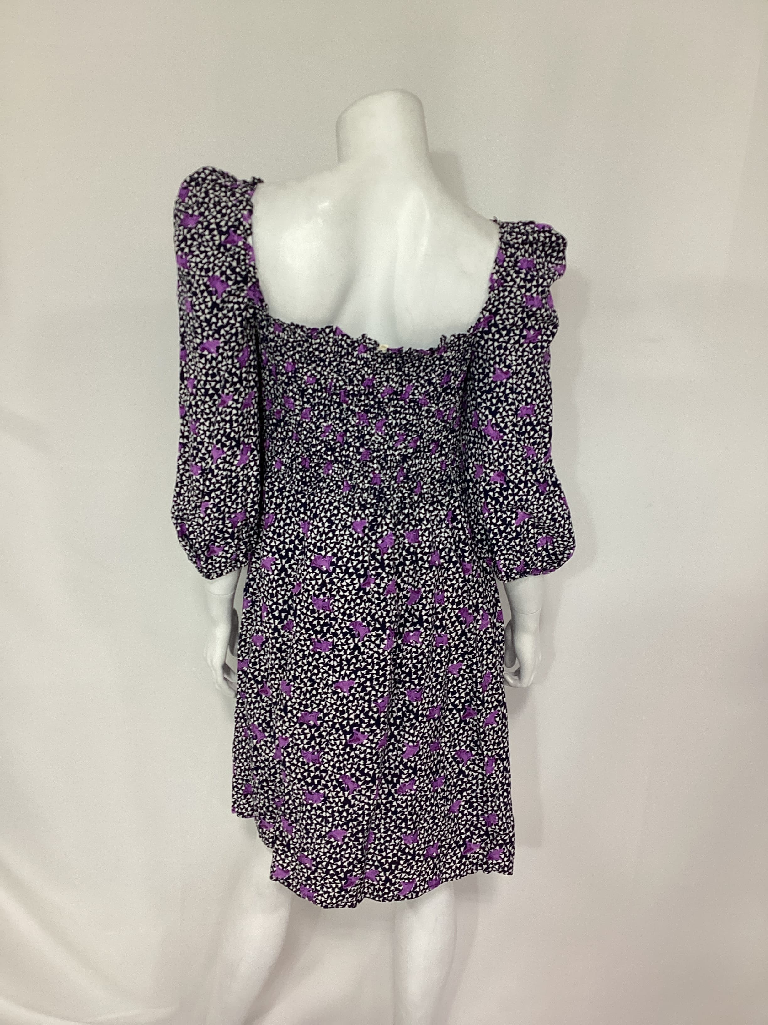Shirred Floral-Print Crepe Mini Dress - Image 2