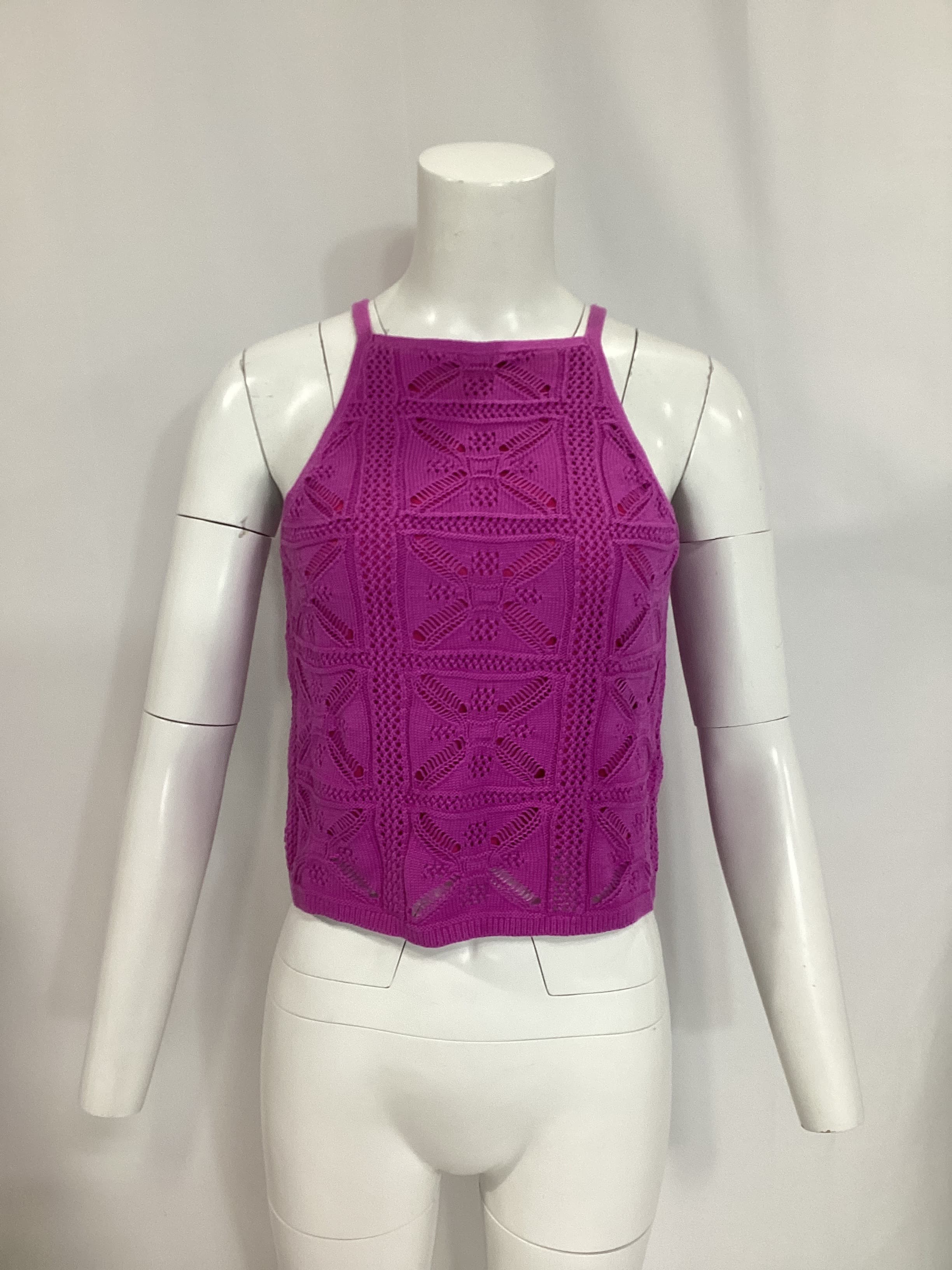 Crochet Halter Tank In Orchid - Image 2