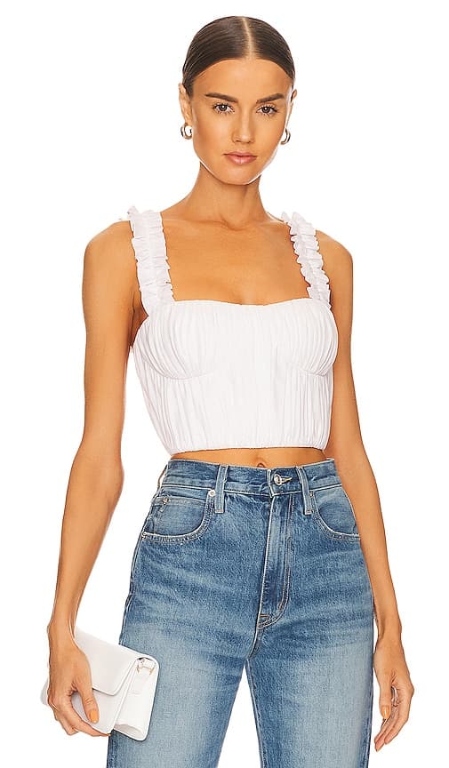 Twain Crop Top In White - Image 1