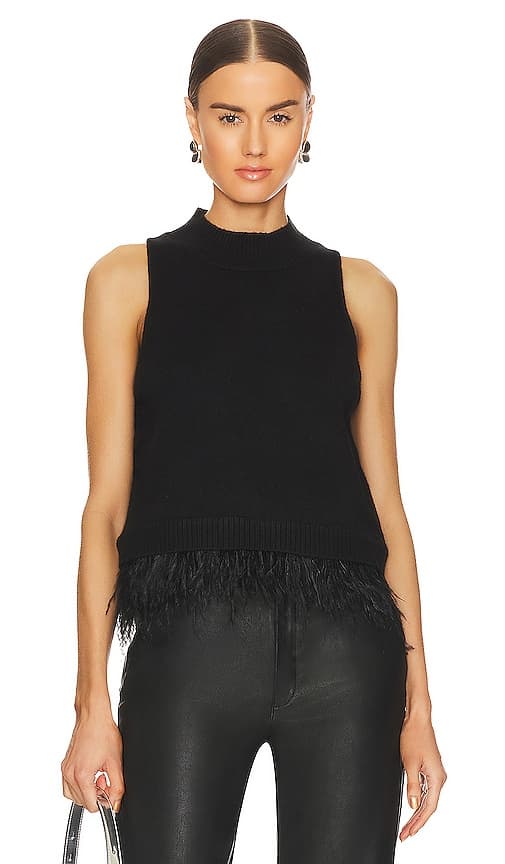 Sunny Marabou Sweater In Black - Image 1