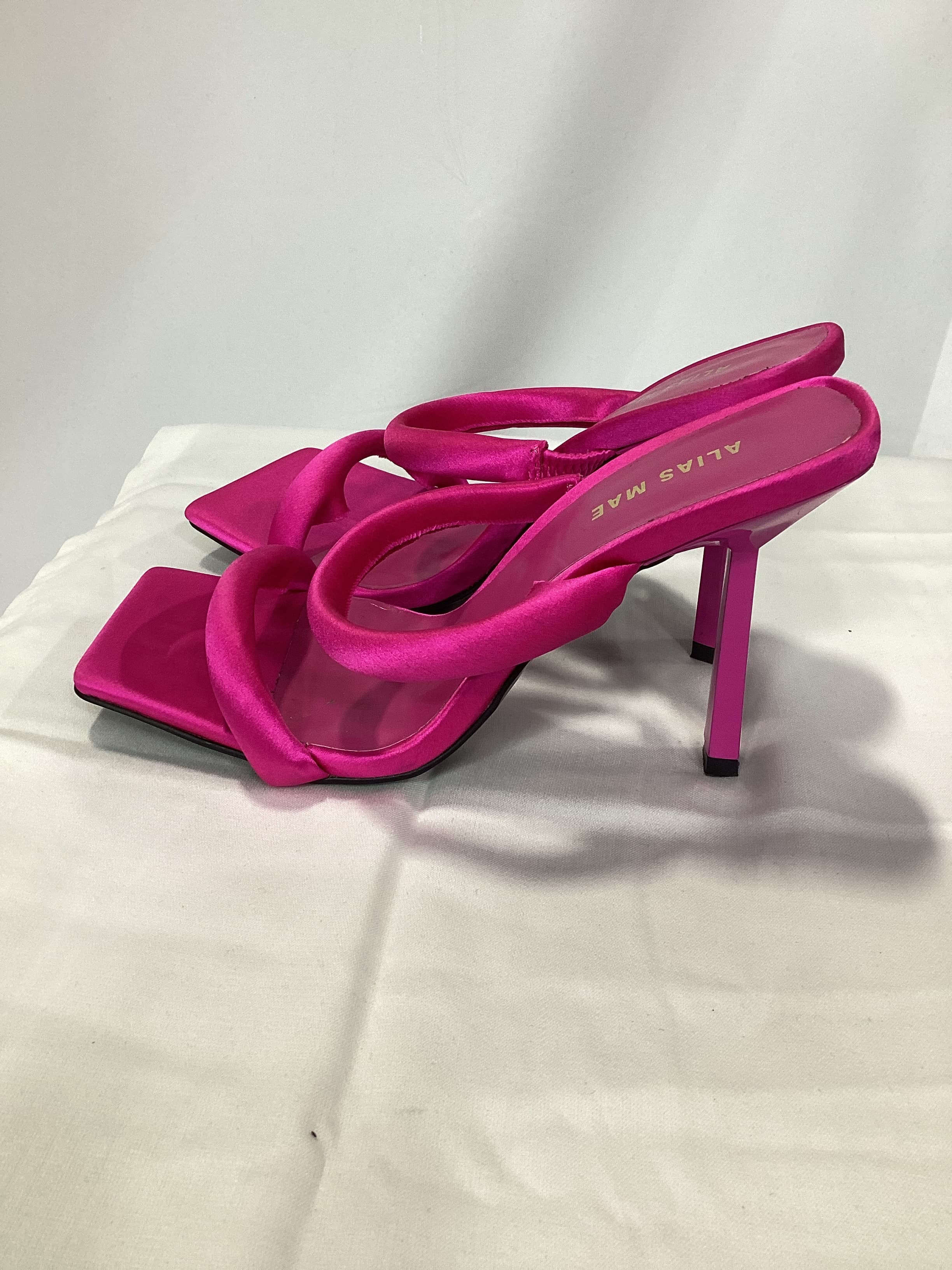 Ashley Mule In Pink Satin - Image 4