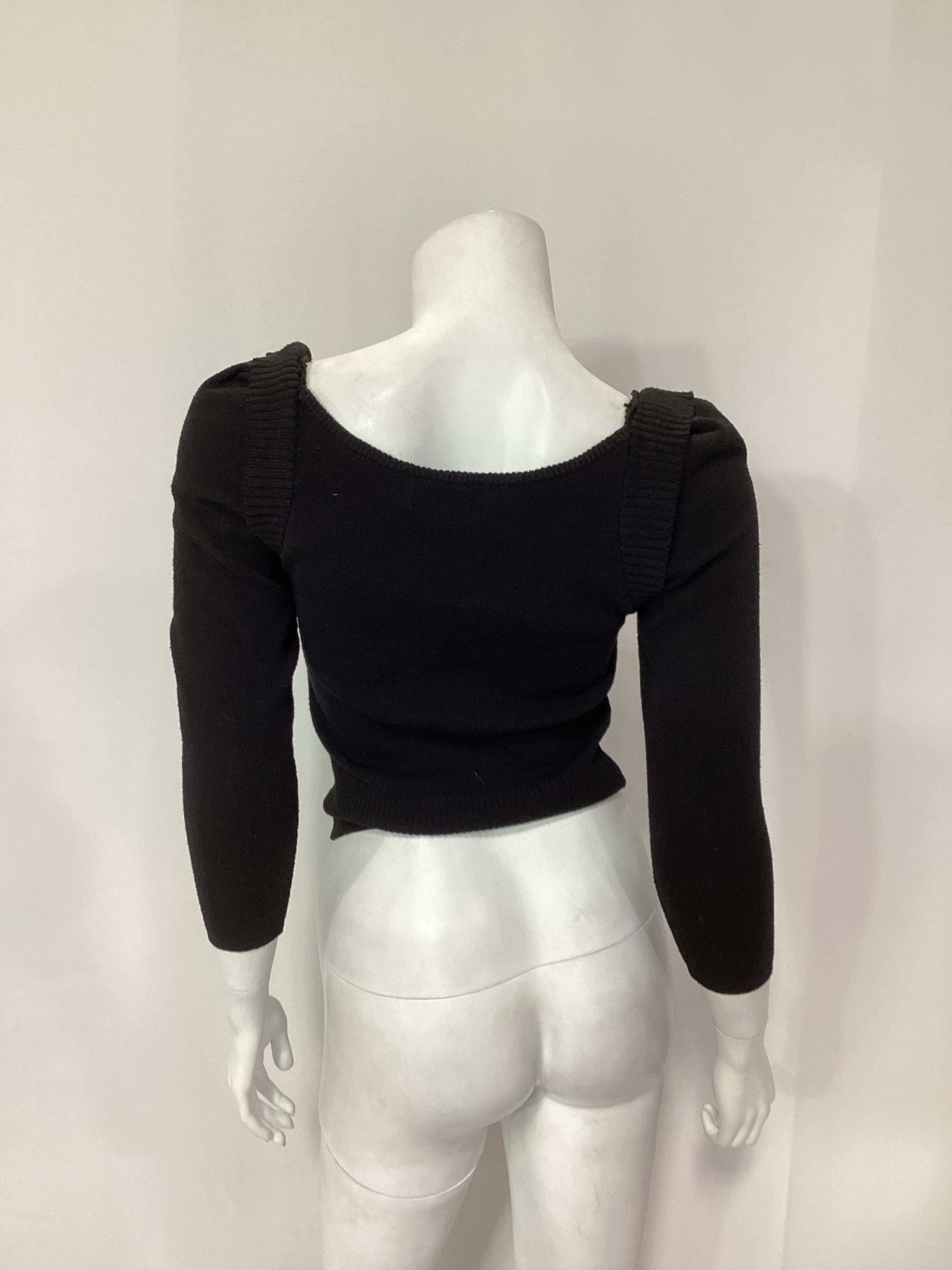 Rory Puff Sleeve Sweater In Black - Image 2