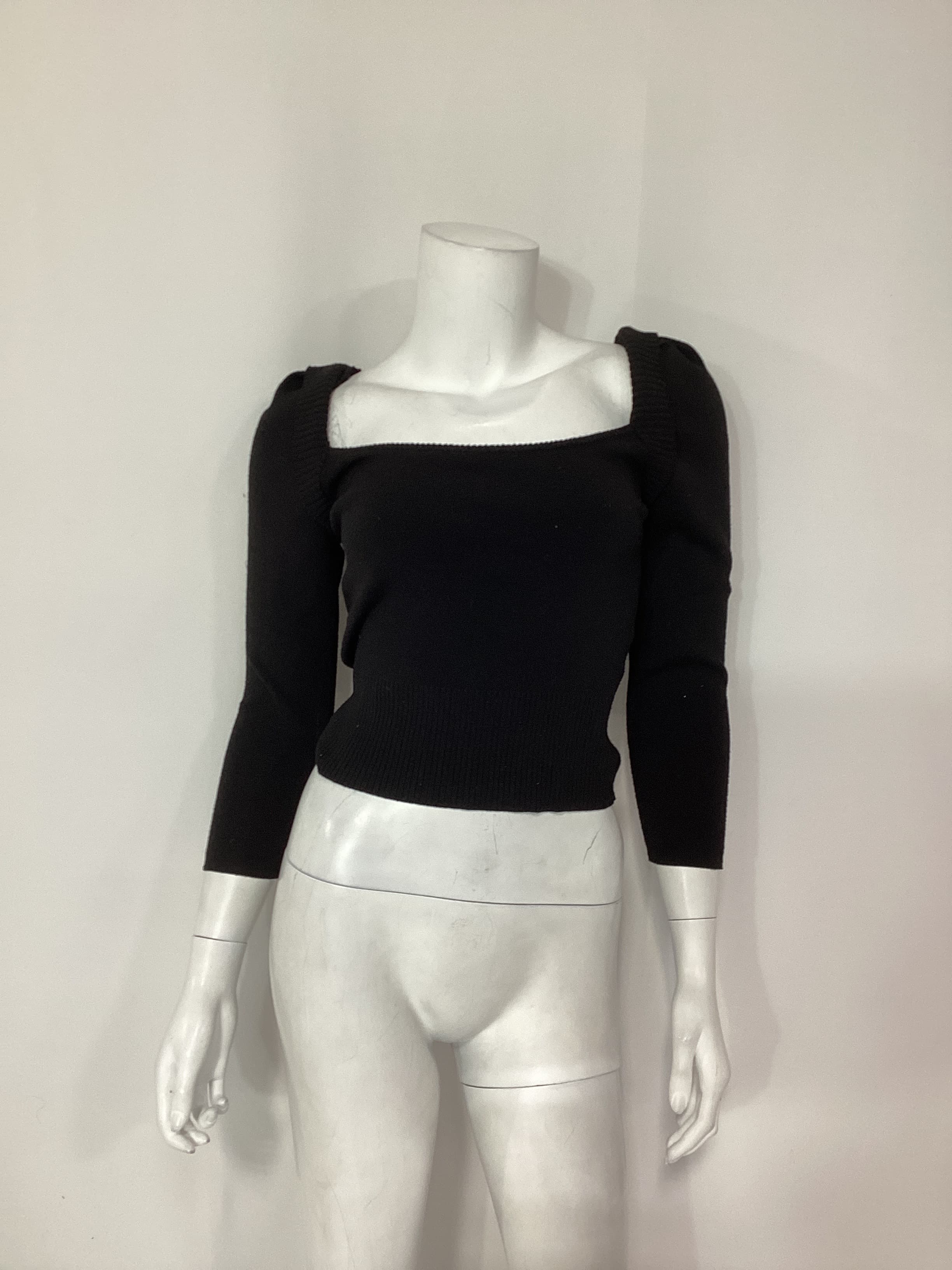 Rory Puff Sleeve Sweater In Black - Image 4