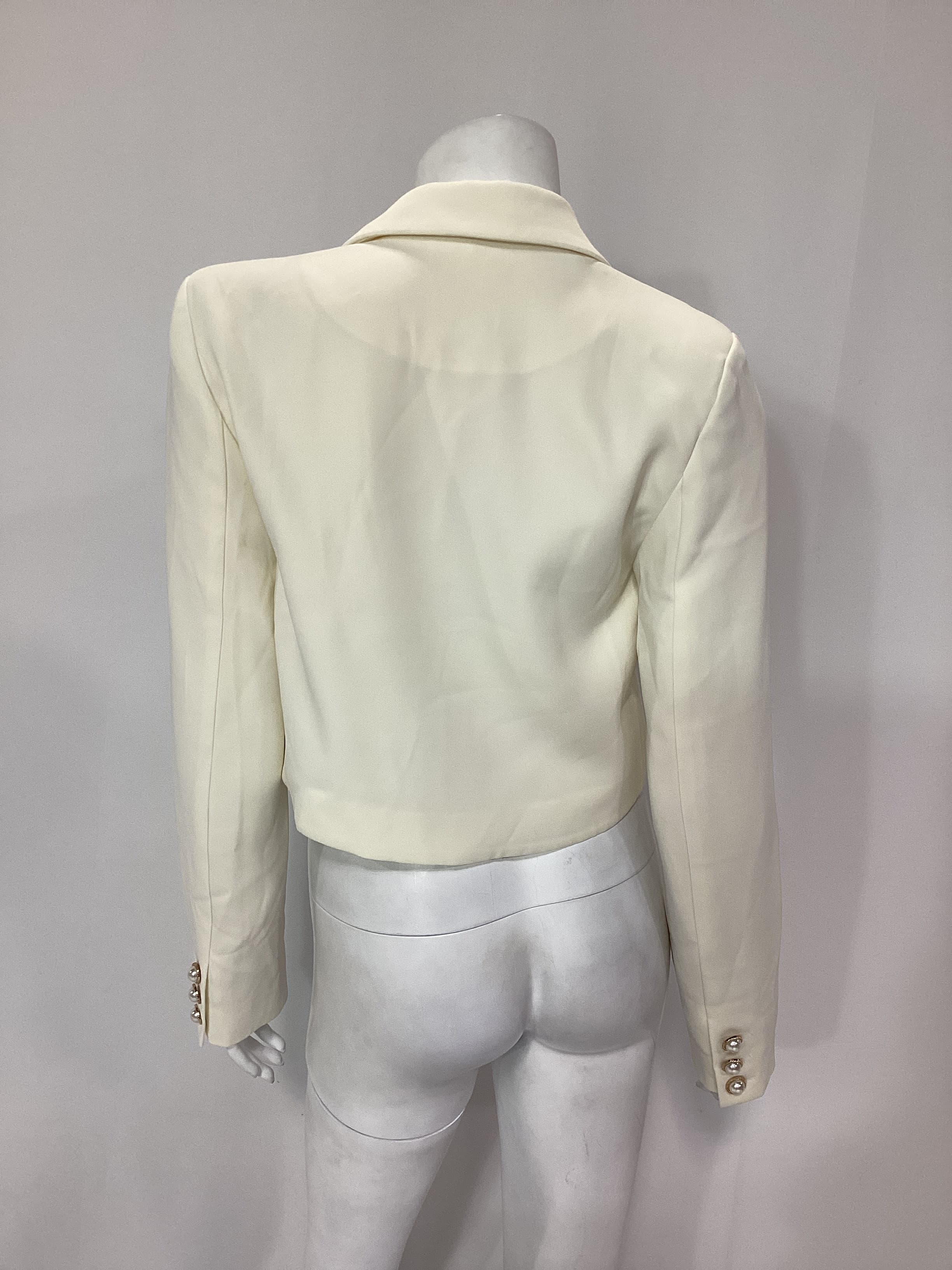 Honey Cropped Blazer In Snow White - Image 2