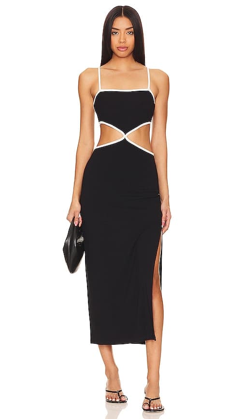 Libra Dress In Black & Cream - Image 1