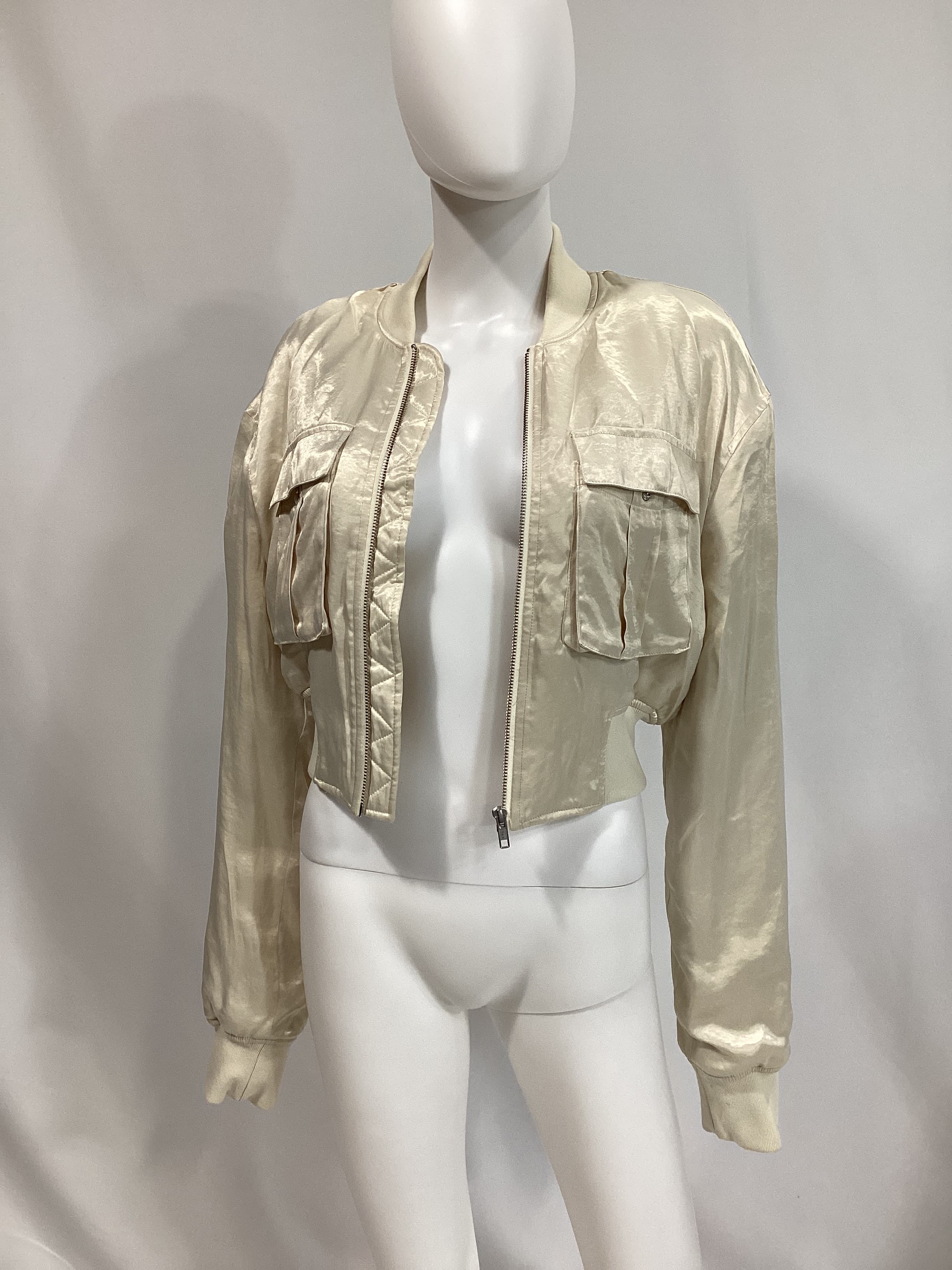 Miranda Bomber Jacket In Cream - Image 4
