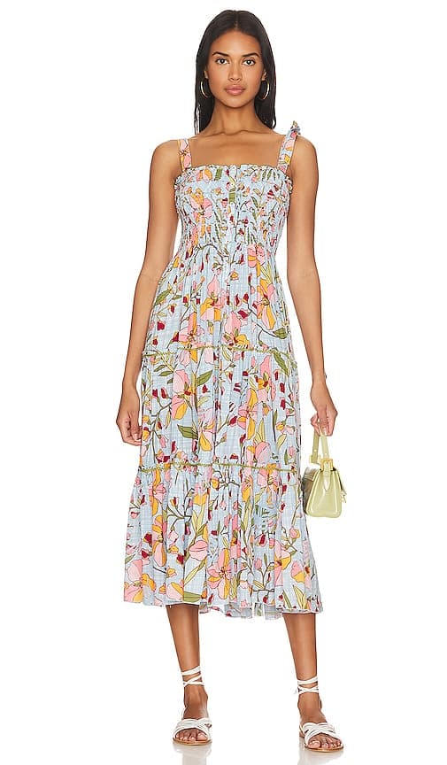 Triny Midi Dress In Sky Jonquille - Image 1