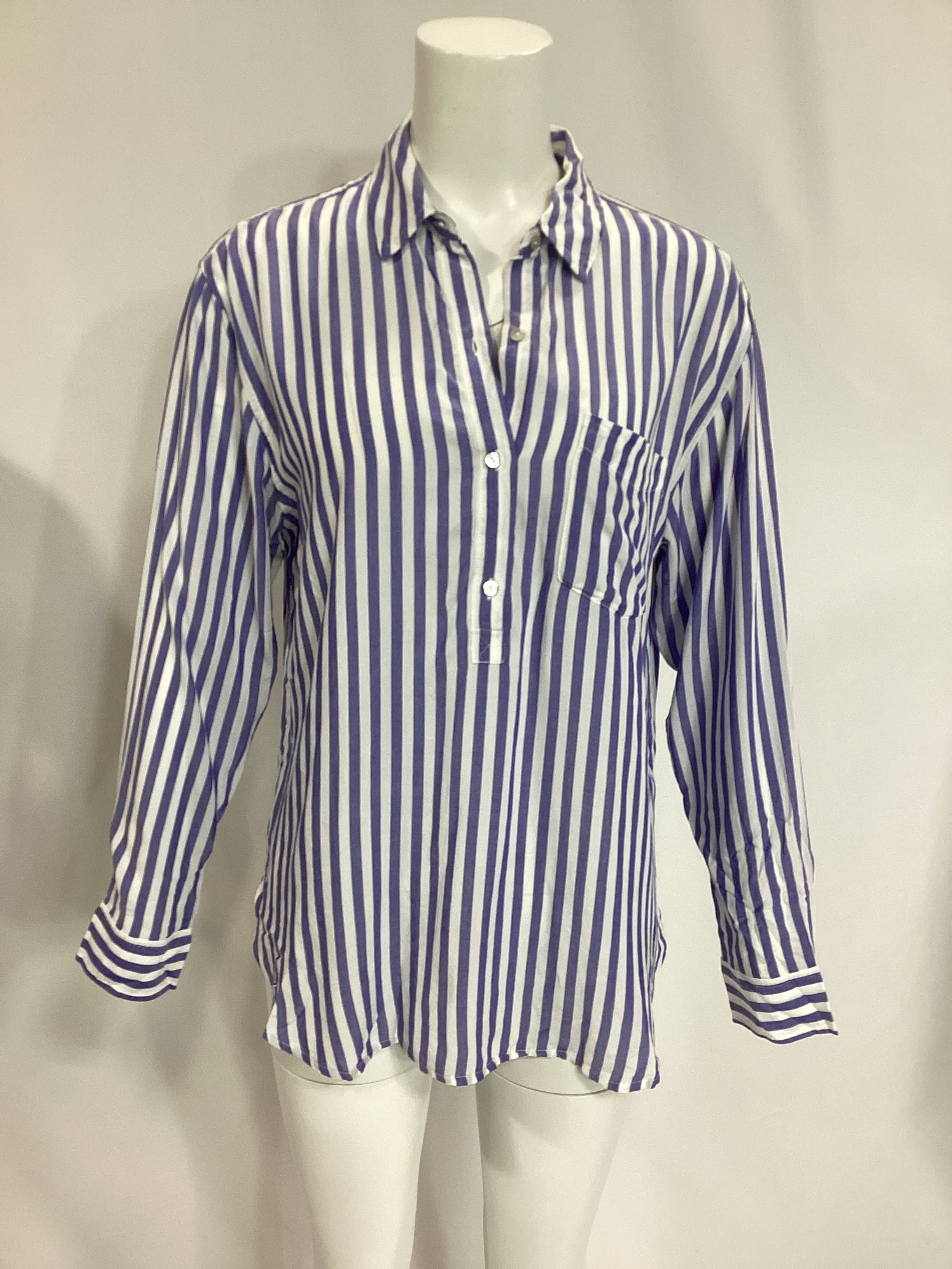 Bella Top In Blue White Stripe - Image 3