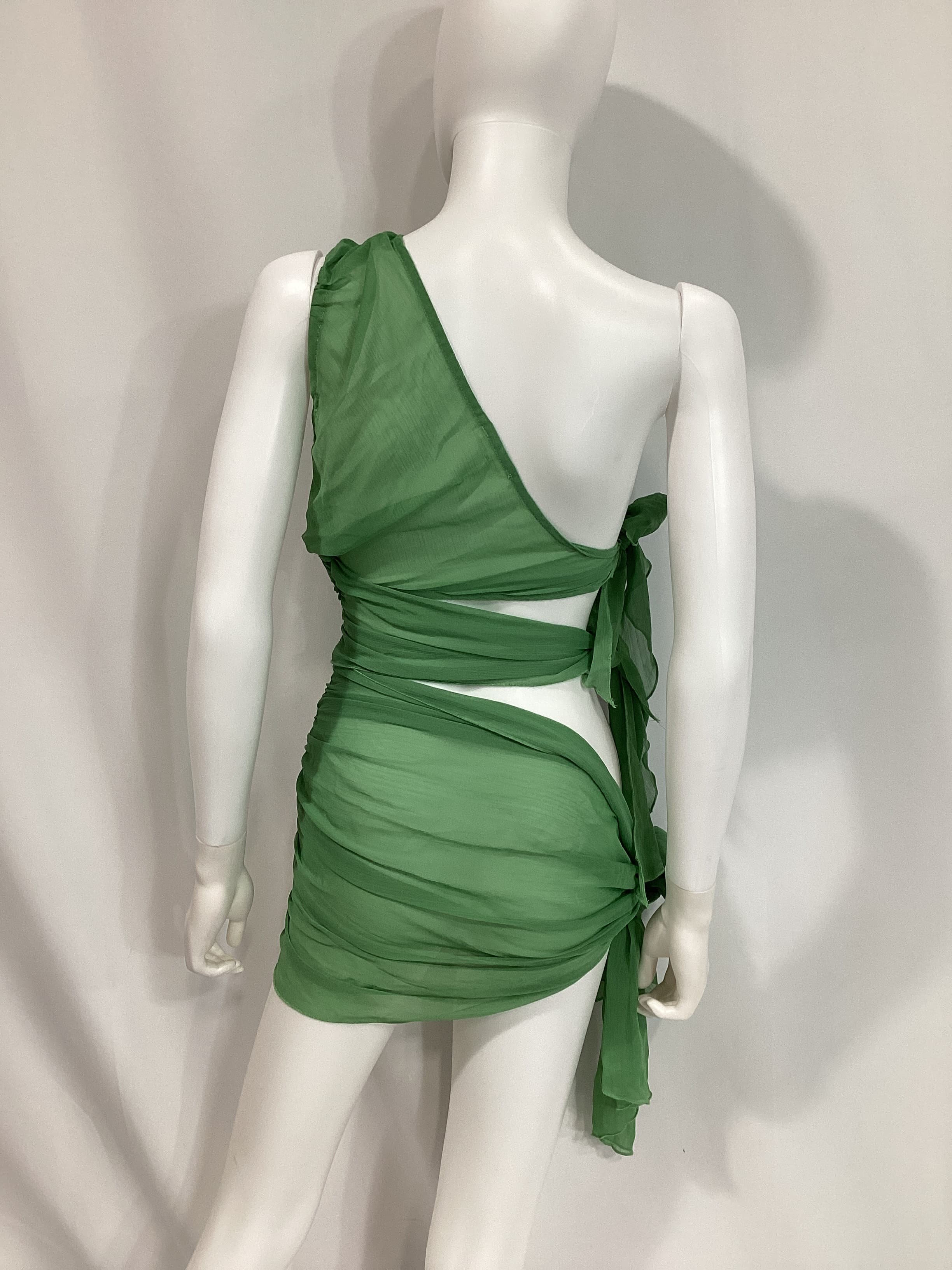 Ina Mini Wrap Dress In Olive - Image 2