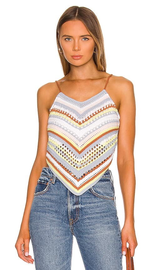 Fauxchet Colorful Cami In Light Pink Multi - Image 1