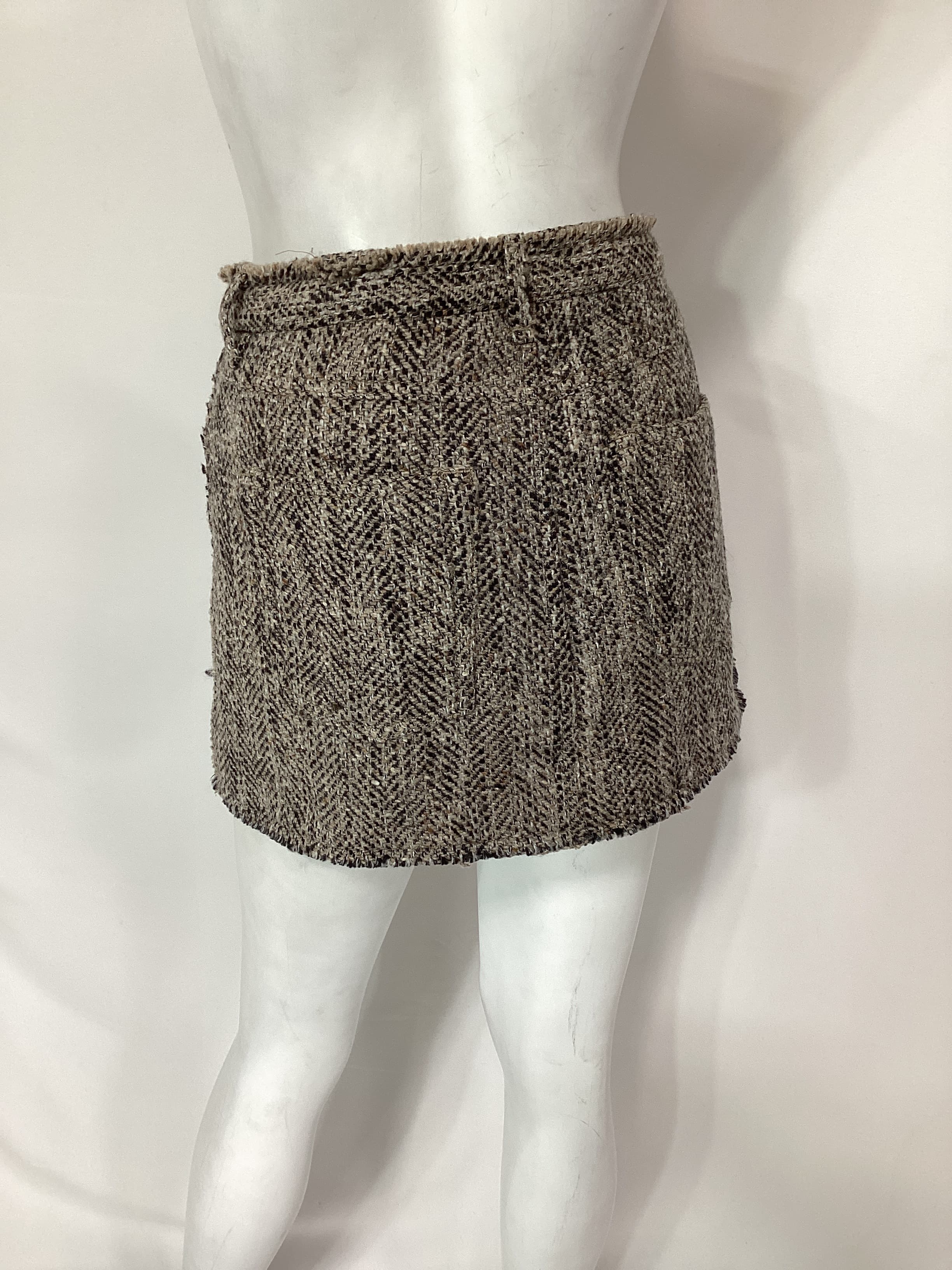 Herringbone Wrap Miniskirt - Image 3