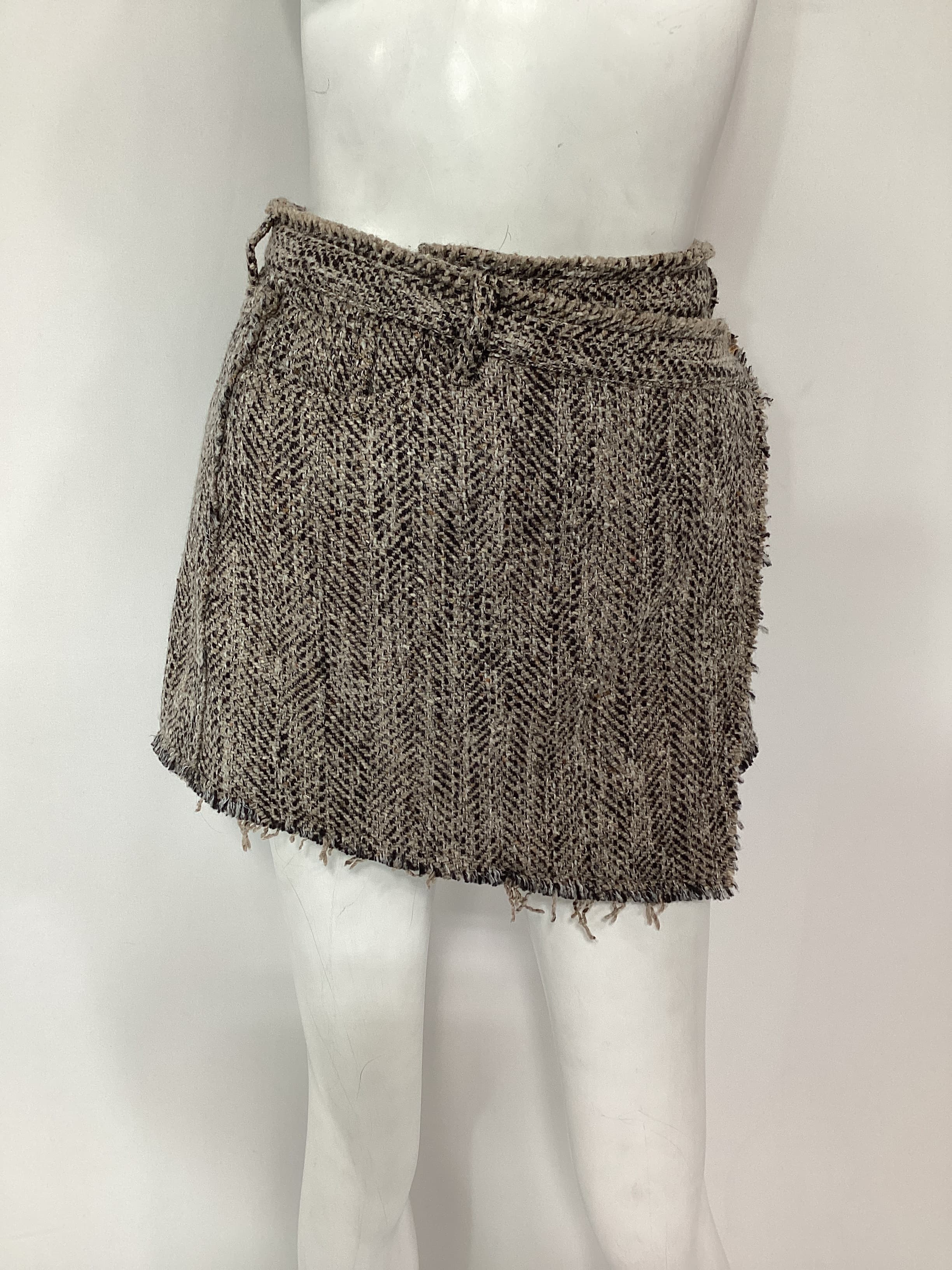 Herringbone Wrap Miniskirt - Image 4