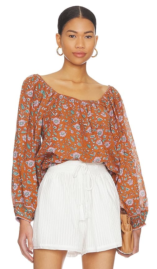 Shania Blouse In Terracotta Floral - Image 1