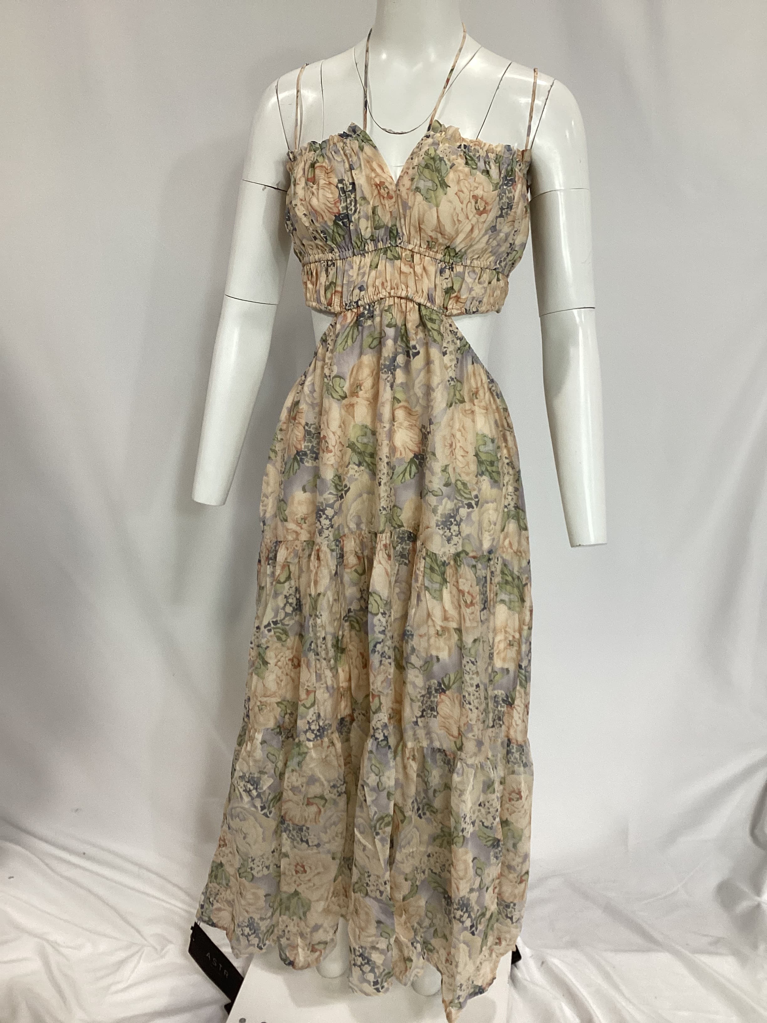Odina Dress In Blue & Peach Floral - Image 2