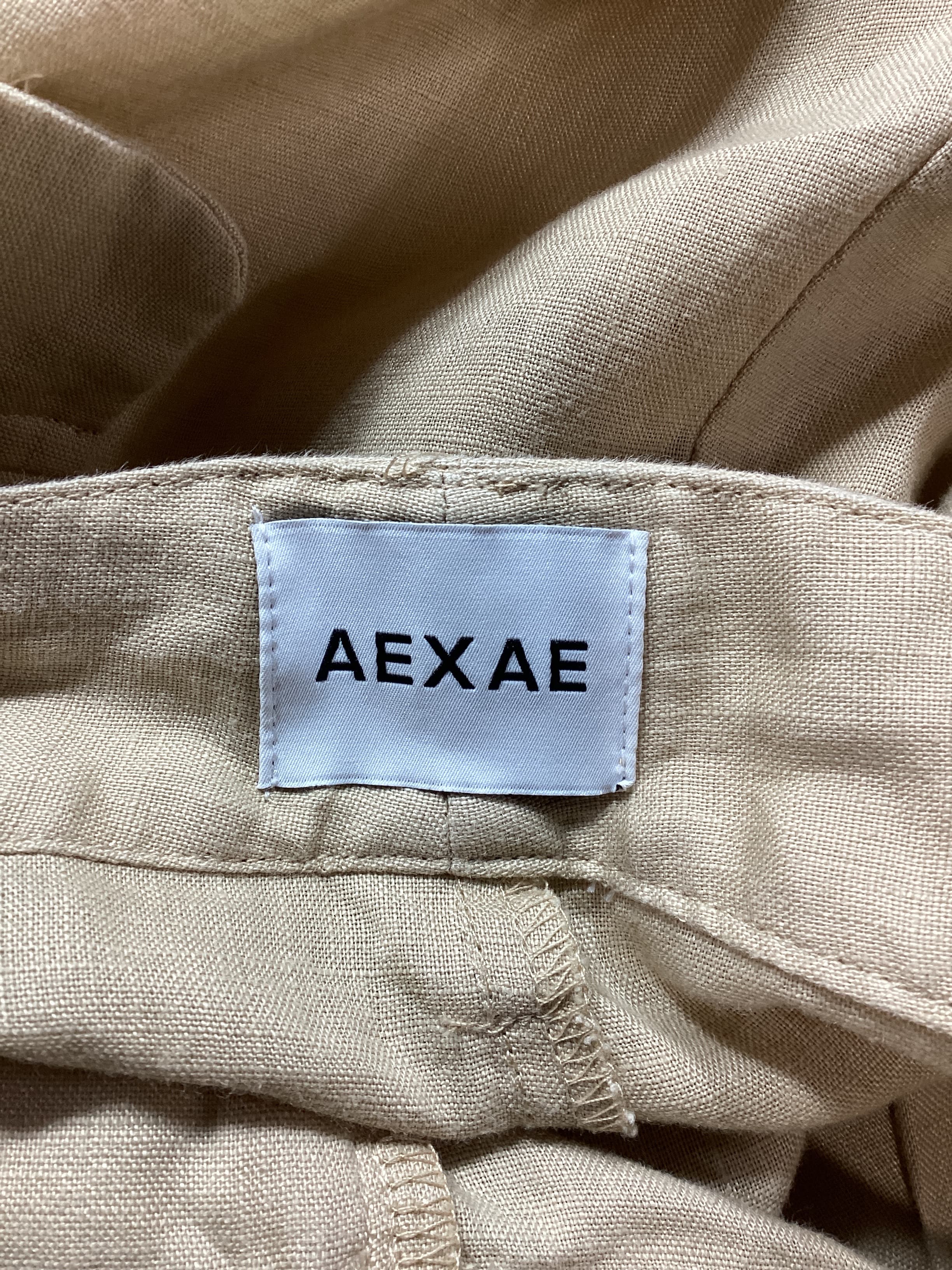 Linen Highrise Trousers In Beige - Image 3