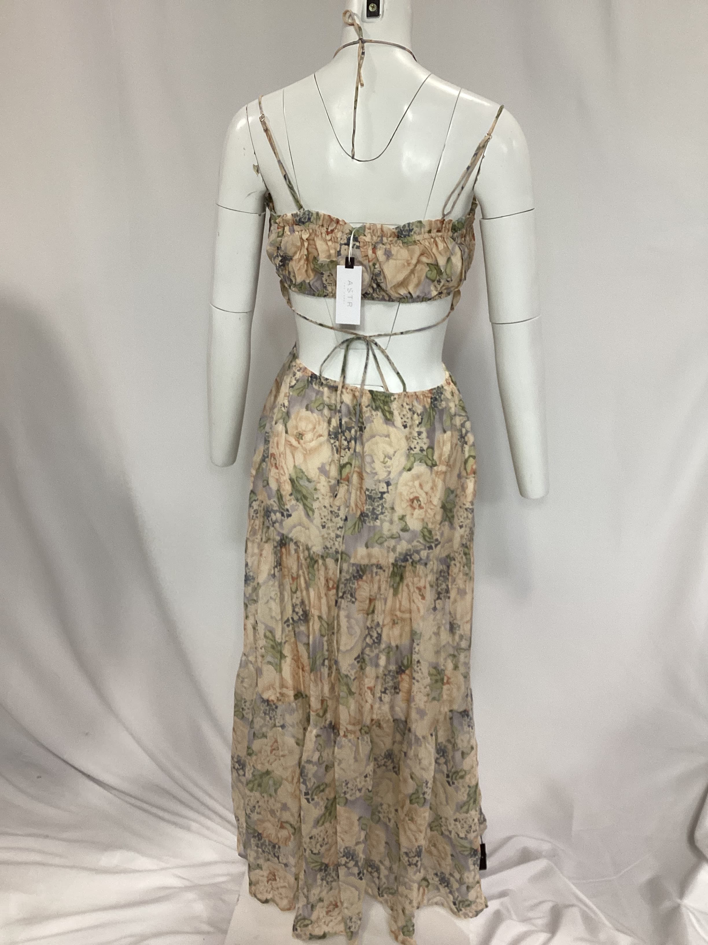 Odina Dress In Blue & Peach Floral - Image 4