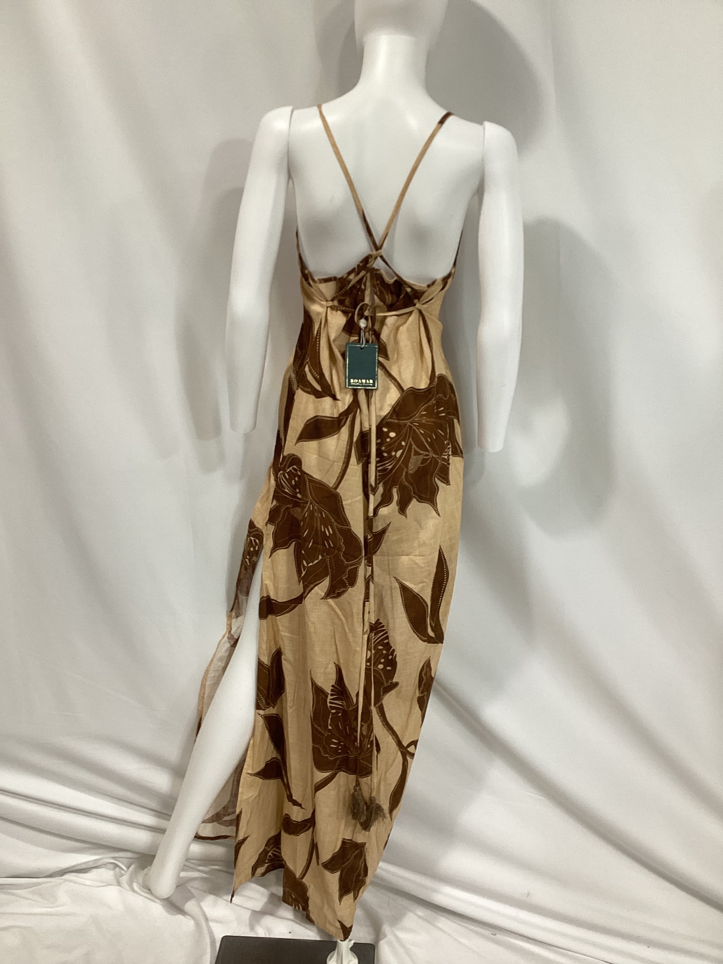 Sky Long Dress In Coffee Flowers - Image 2