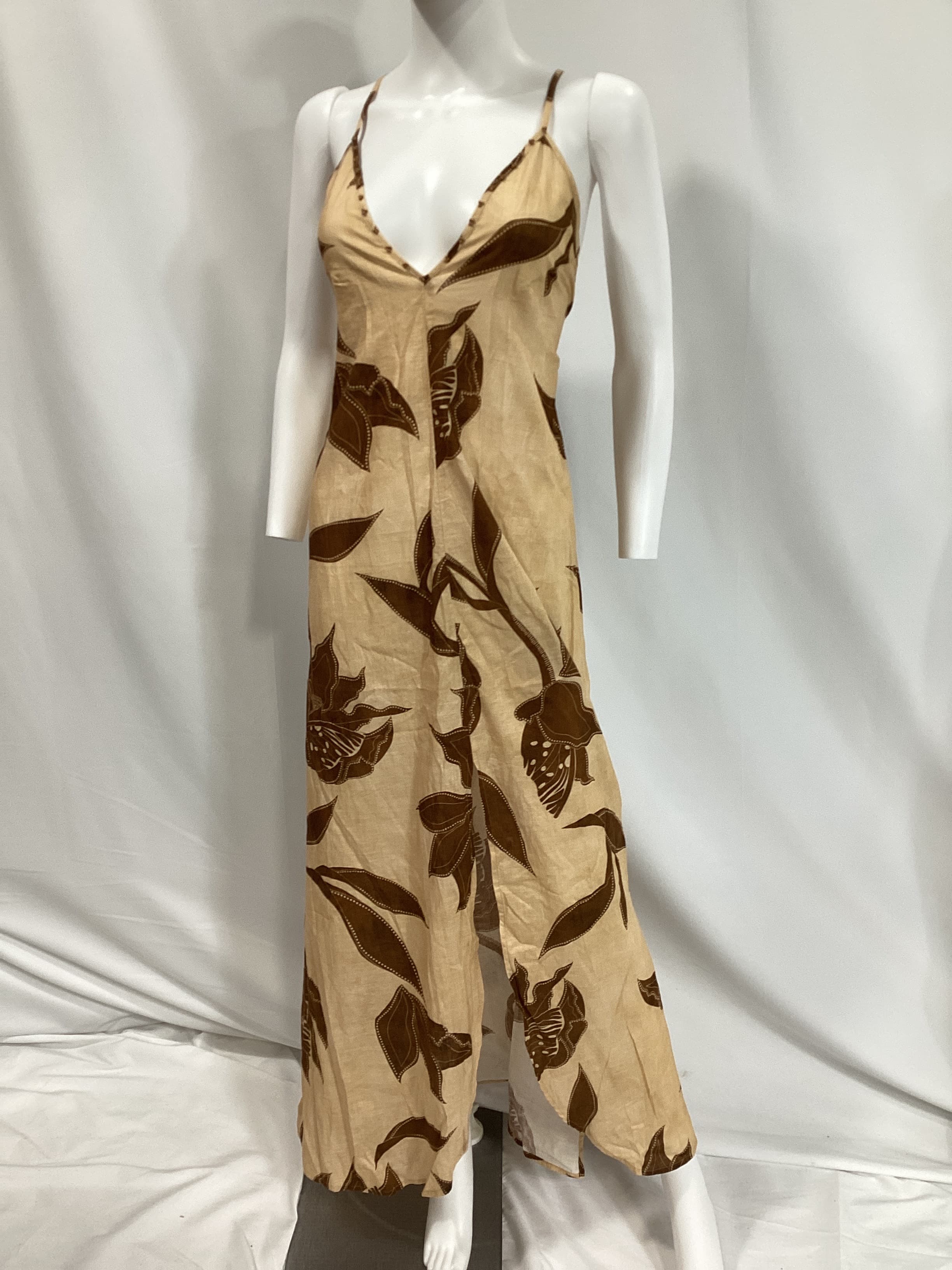 Sky Long Dress In Coffee Flowers - Image 3