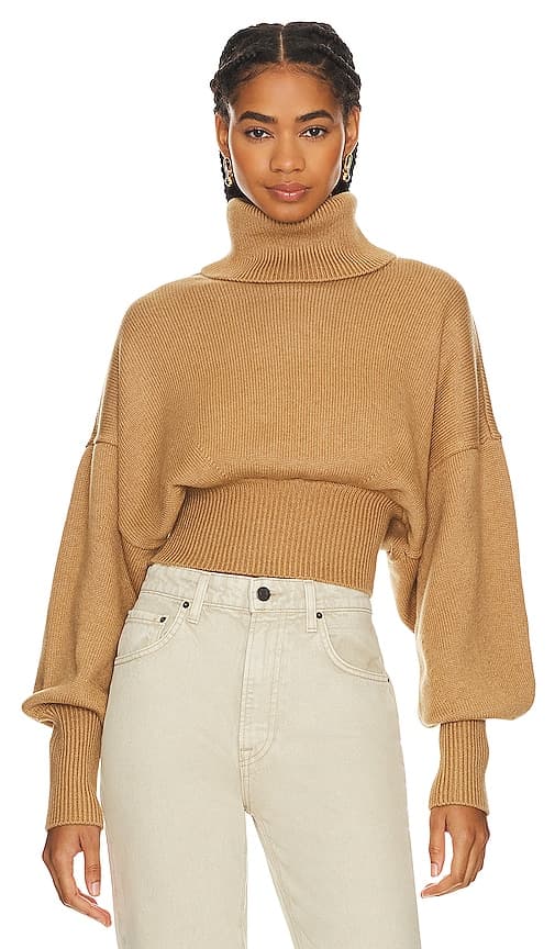 Jovany Turtleneck Sweater In Camel - Image 1
