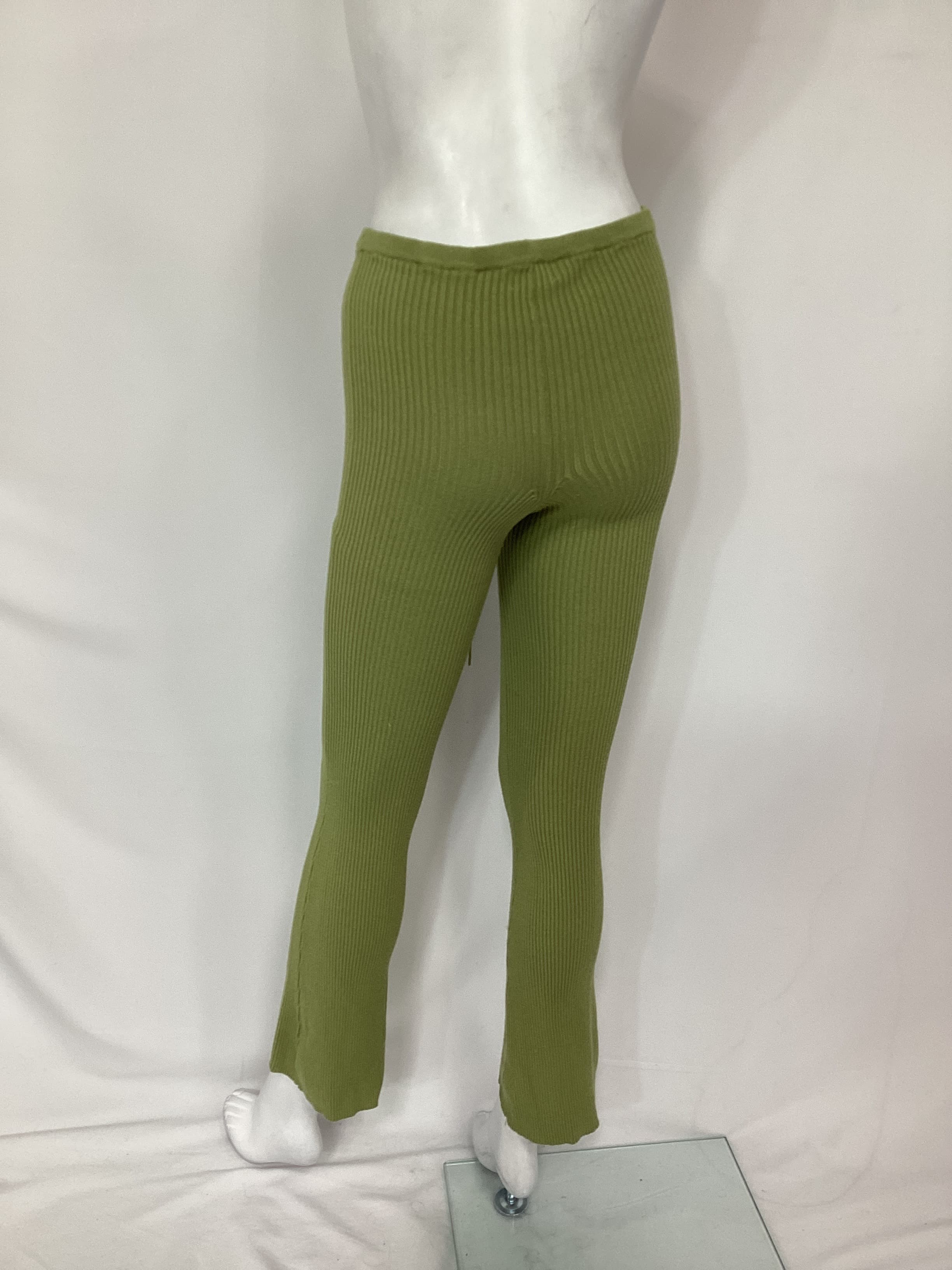 Artemis Lace Up Knit Pant In Rosemary Green - Image 2