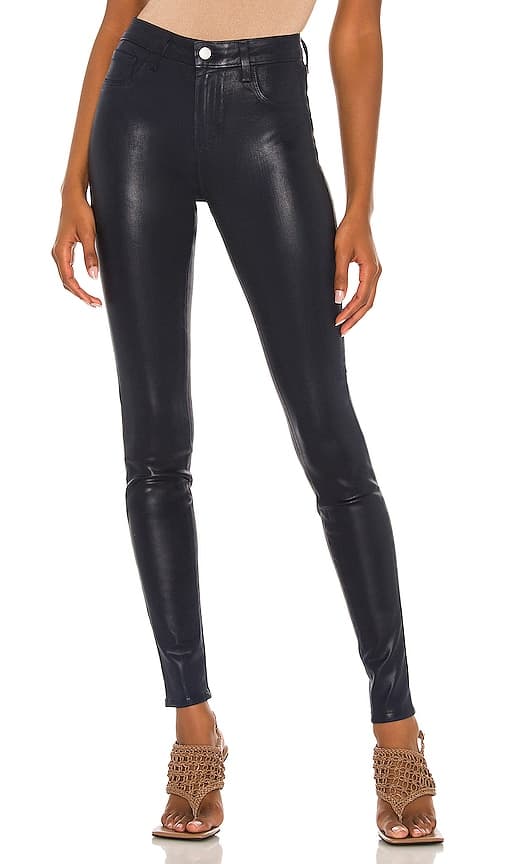 Marguerite High Rise Skinny In Navy Coated - Image 1