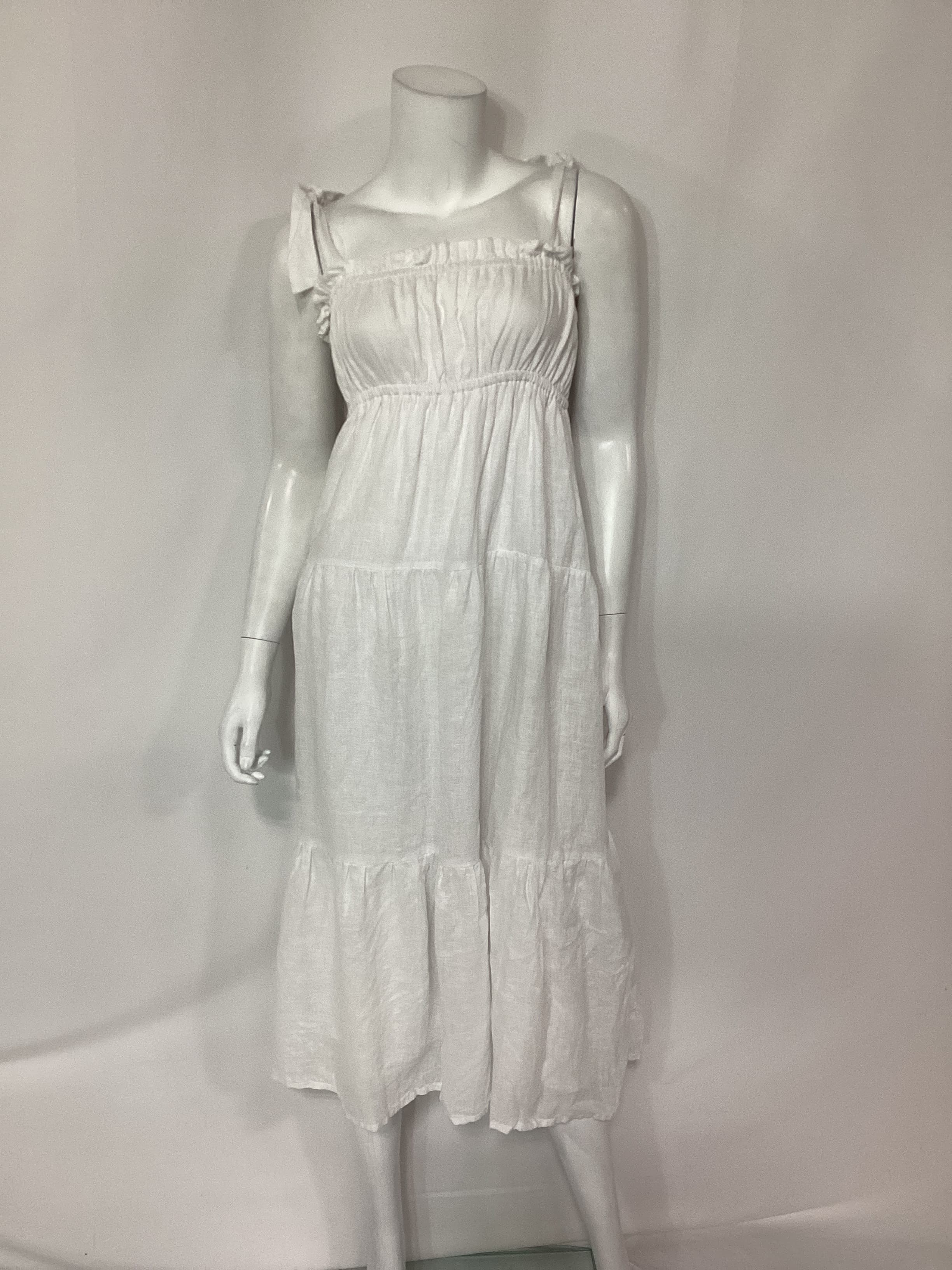 Bellamy Midi Dress In Plain White - Image 2