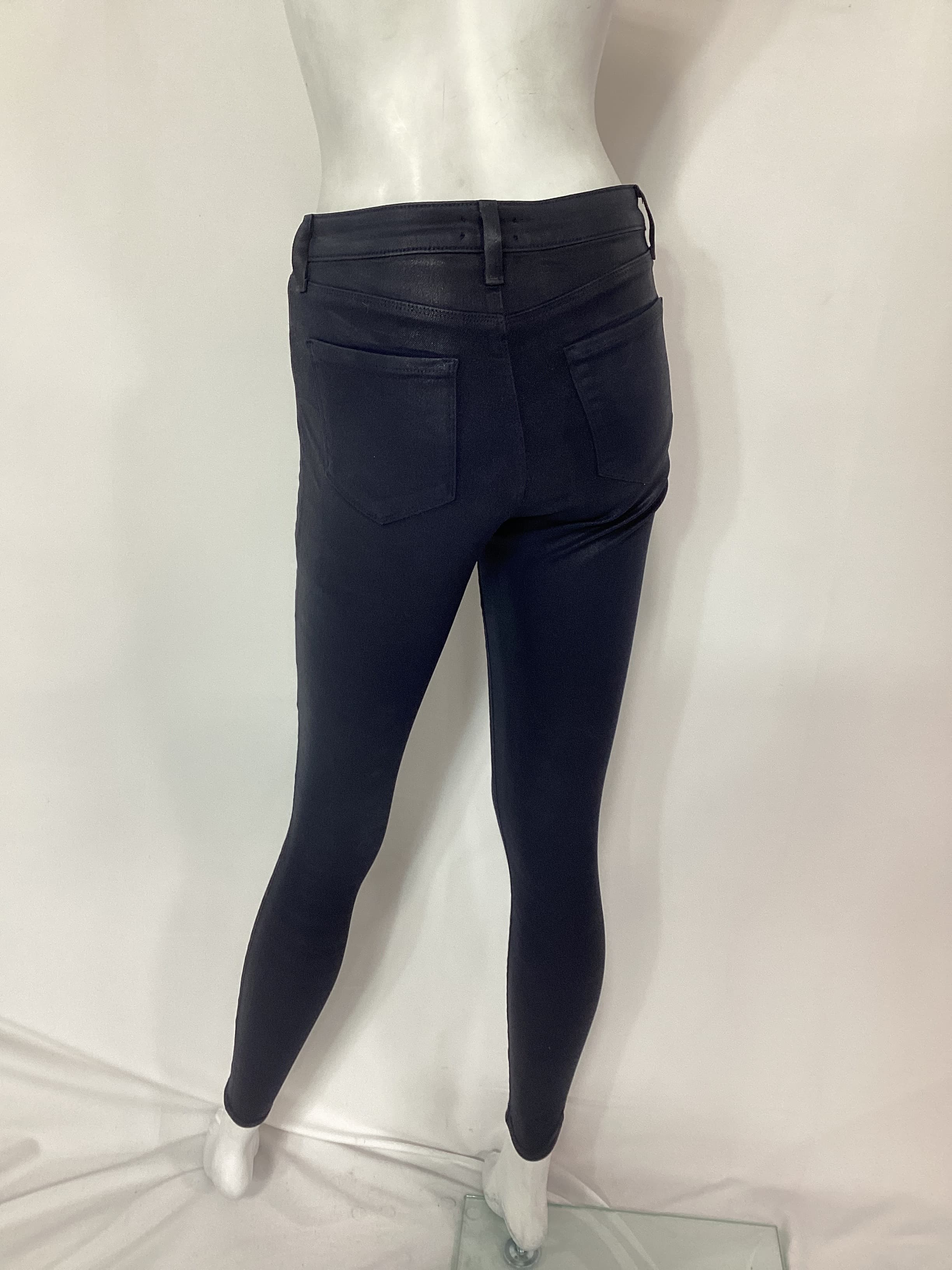 Marguerite High Rise Skinny In Navy Coated - Image 2