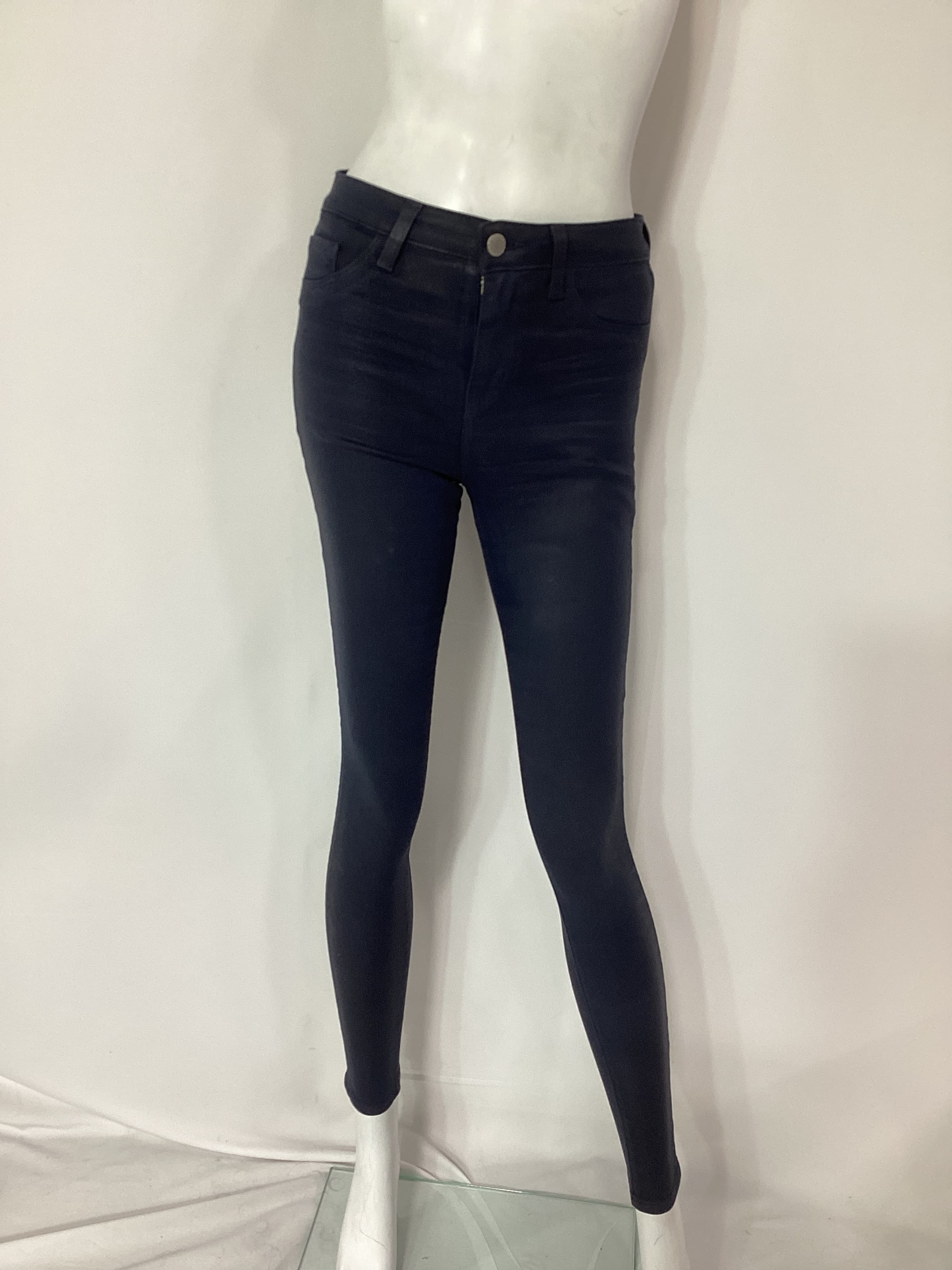 Marguerite High Rise Skinny In Navy Coated - Image 3