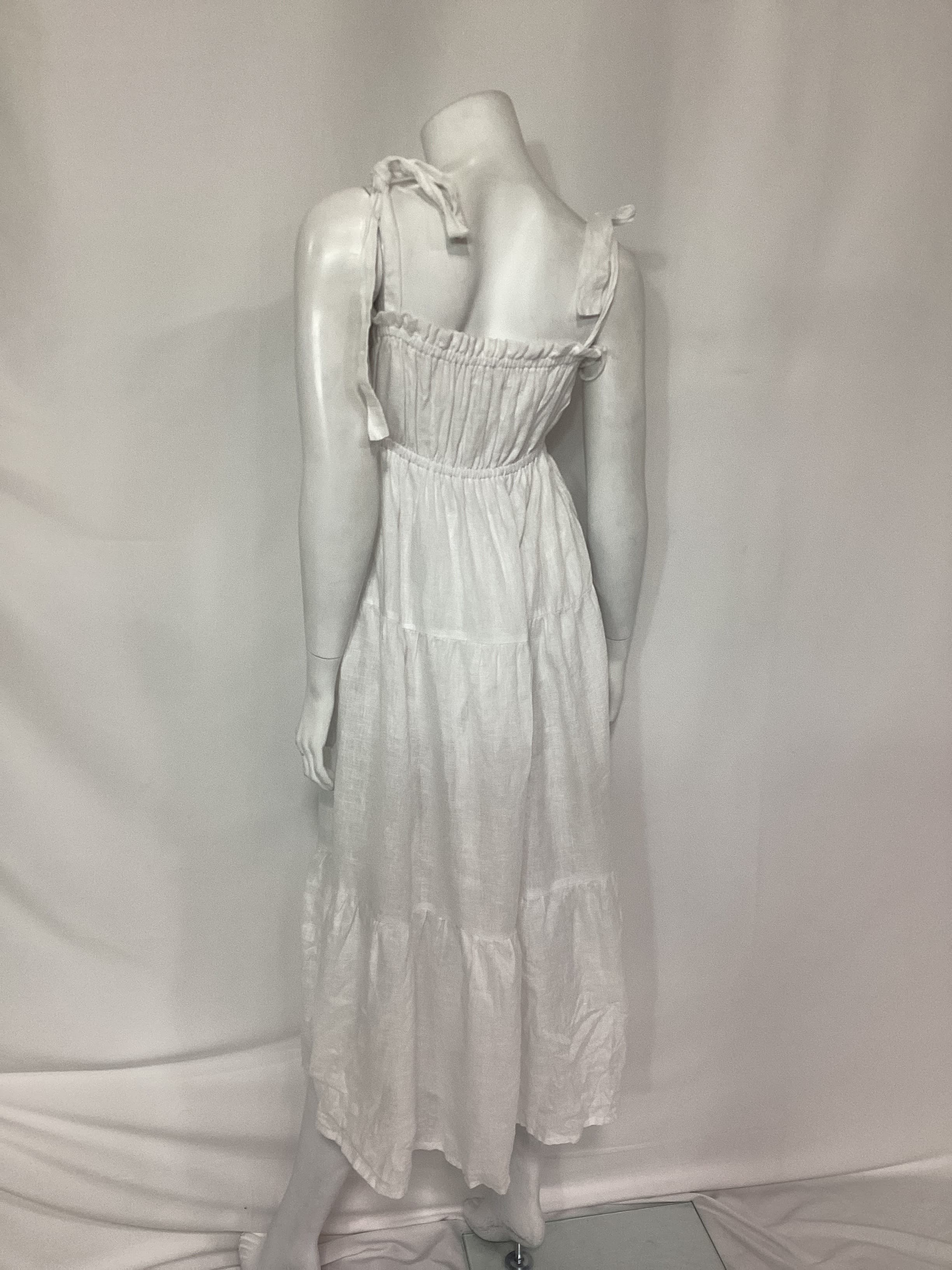 Bellamy Midi Dress In Plain White - Image 3