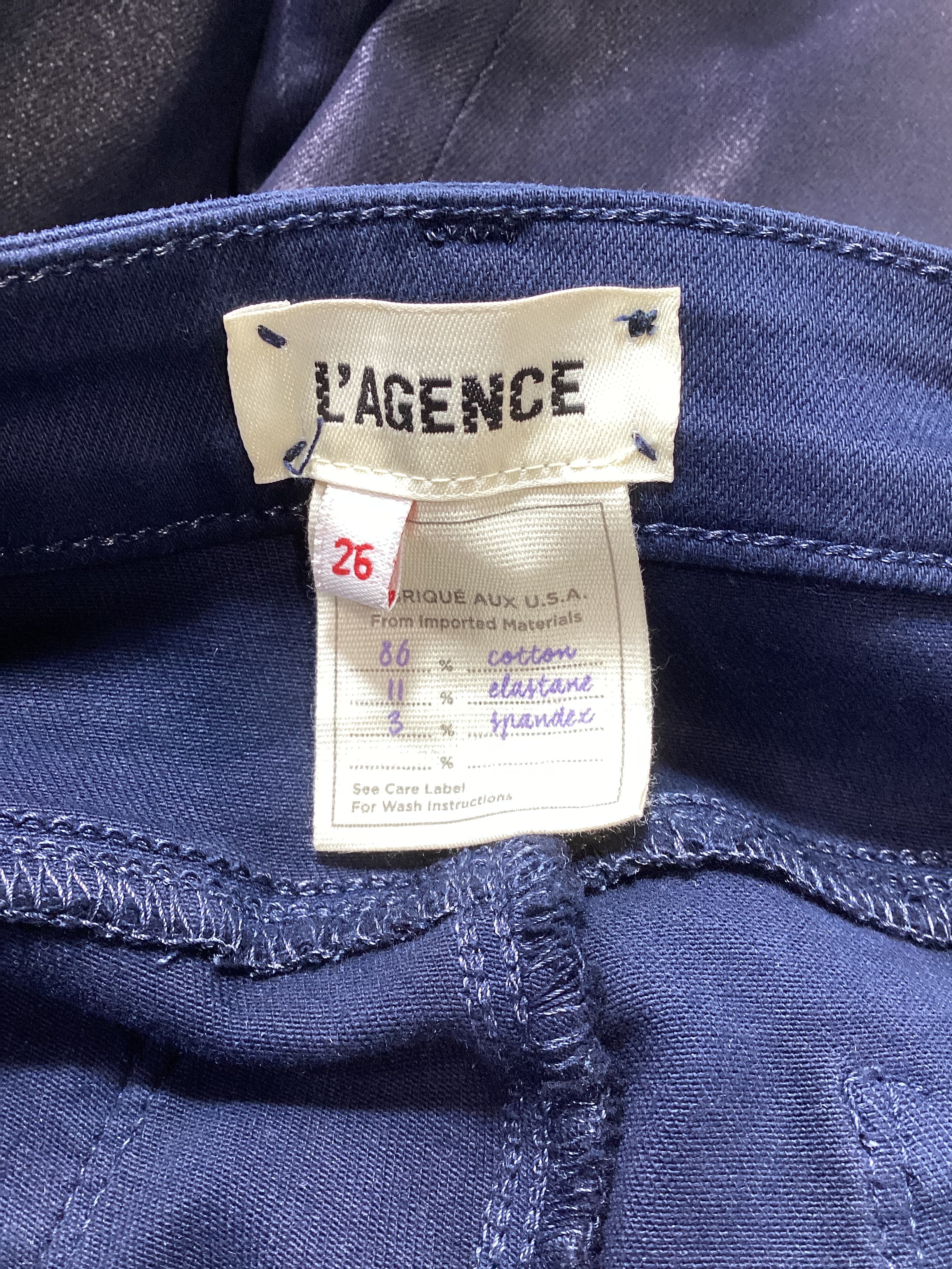 Marguerite High Rise Skinny In Navy Coated - Image 4