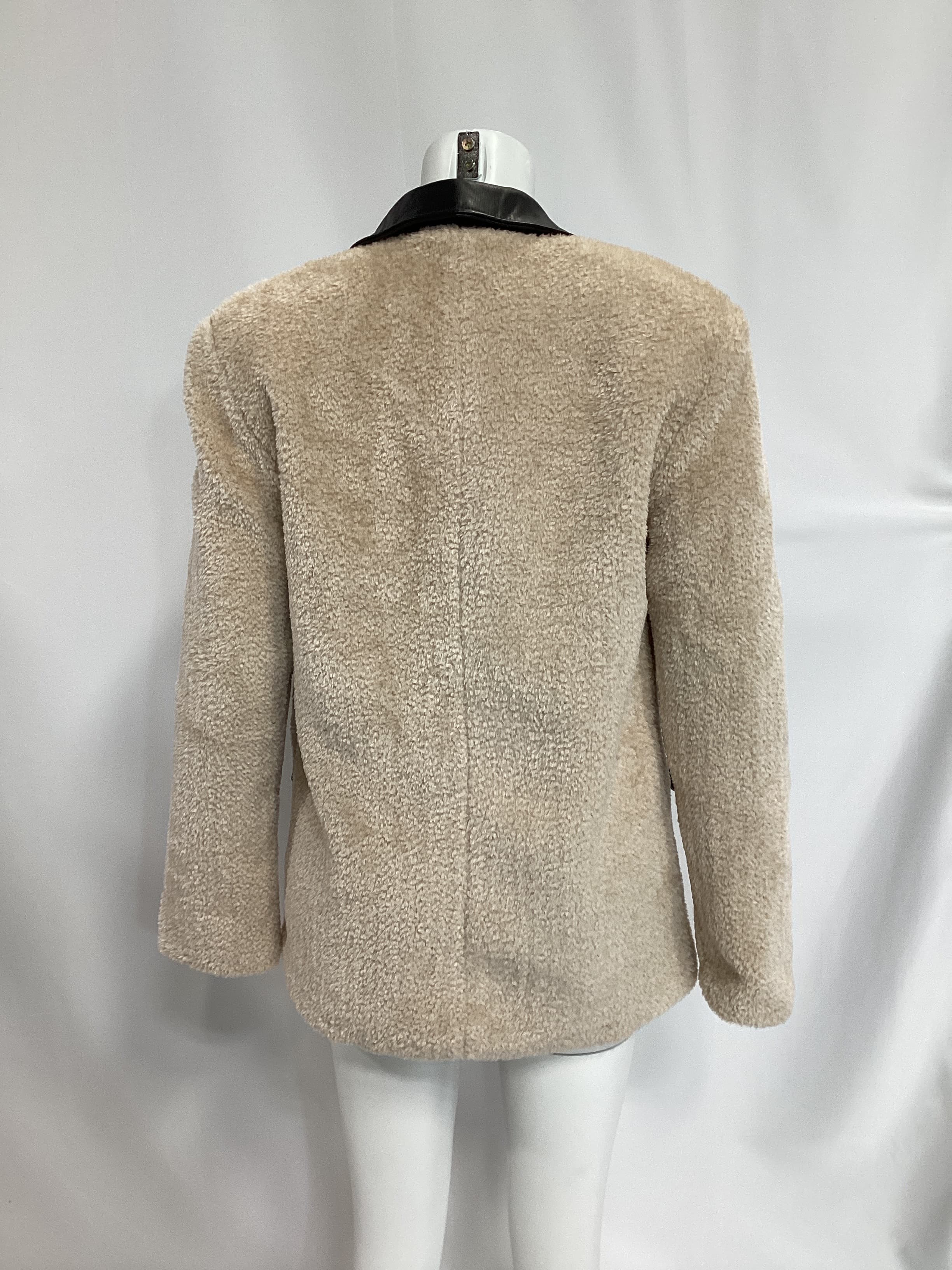 Faux Fur Blazer In Ivory & Black - Image 2
