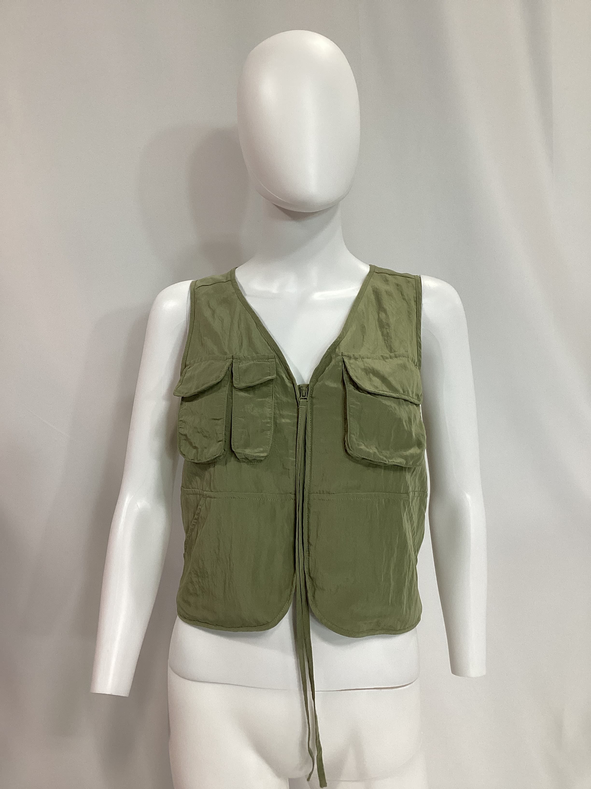 Sojinita Cargo Vest Top In Sage - Image 3