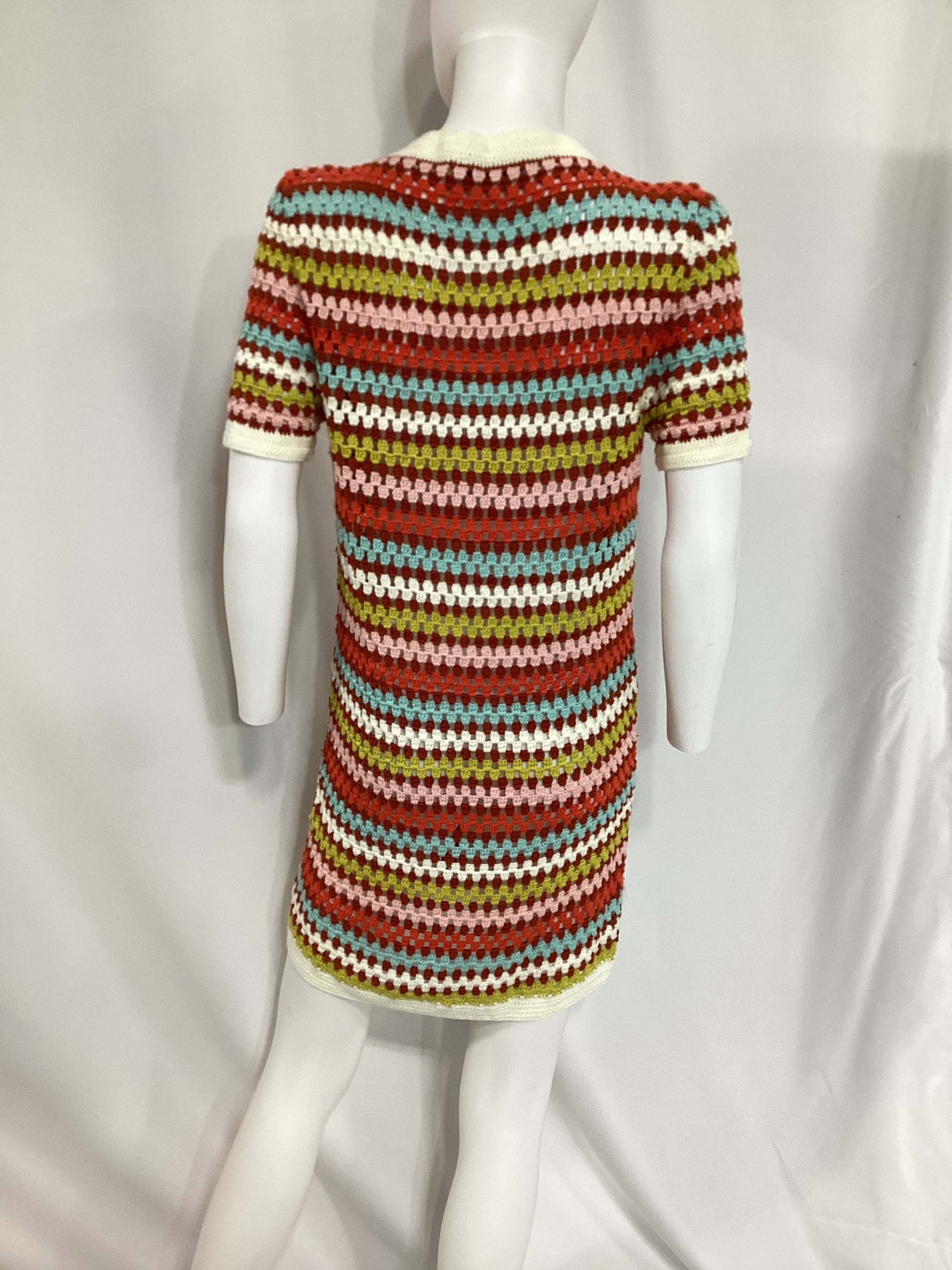 Striped Crochet Cardigan In Multicolor - Image 4